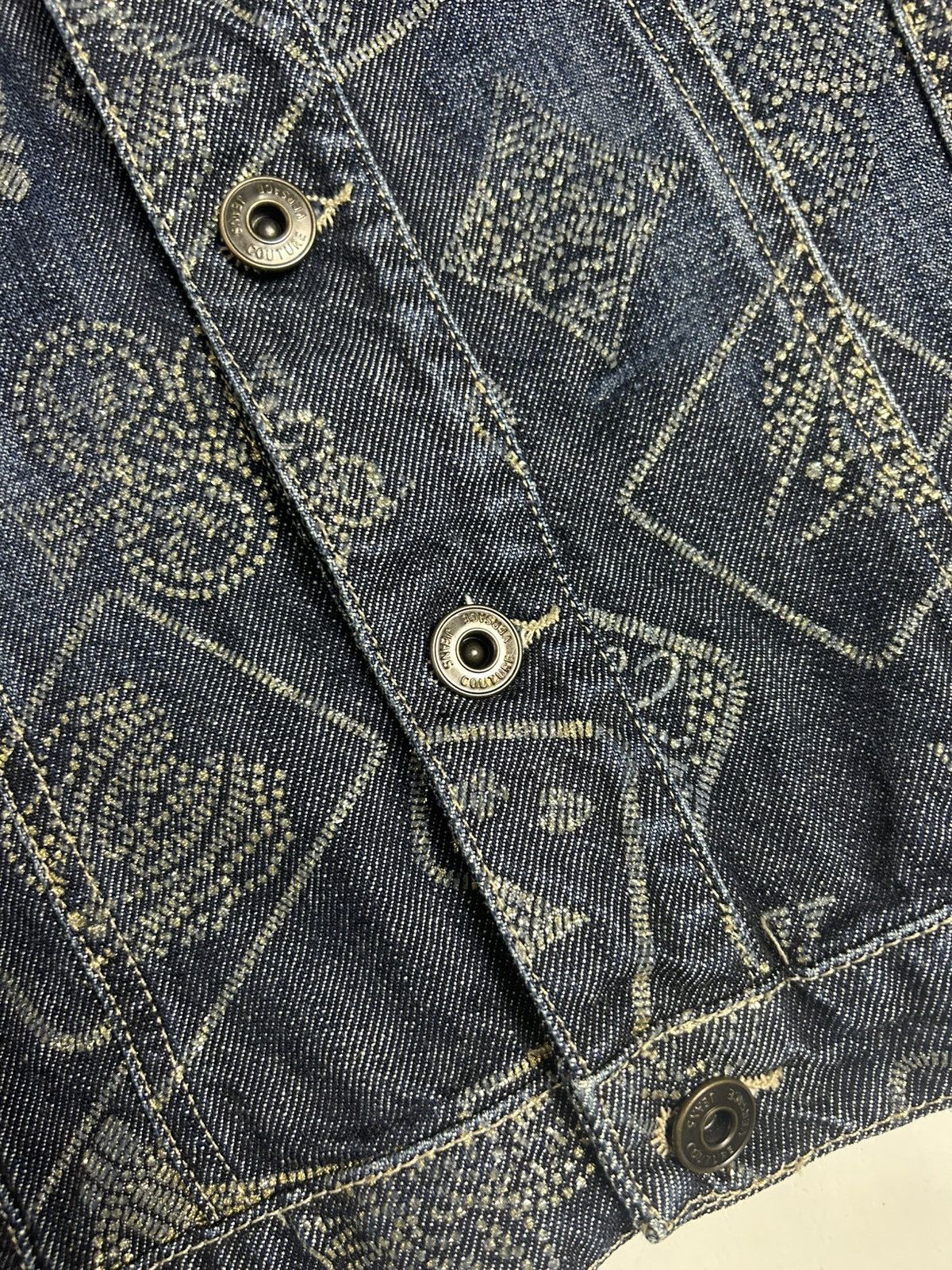 Versace Jeans Couture 00’s Versace Jeans Couture Casino Denim Jacket Size S / US 4 / IT 40 - 2 Thumbnail