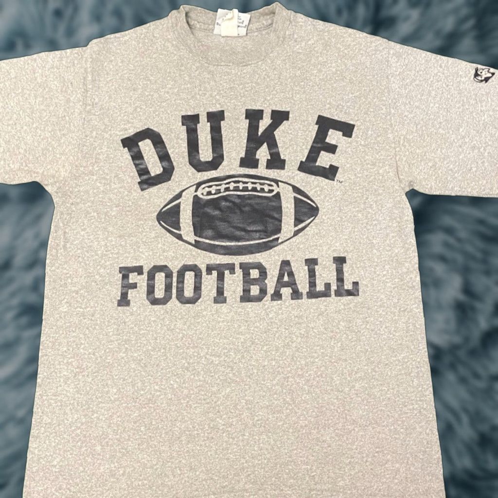 Vintage VINTAGE 90s Duke University Blue Devils Football T-Shirt Mens M Gray Size US M / EU 48-50 / 2 - 1 Thumbnail
