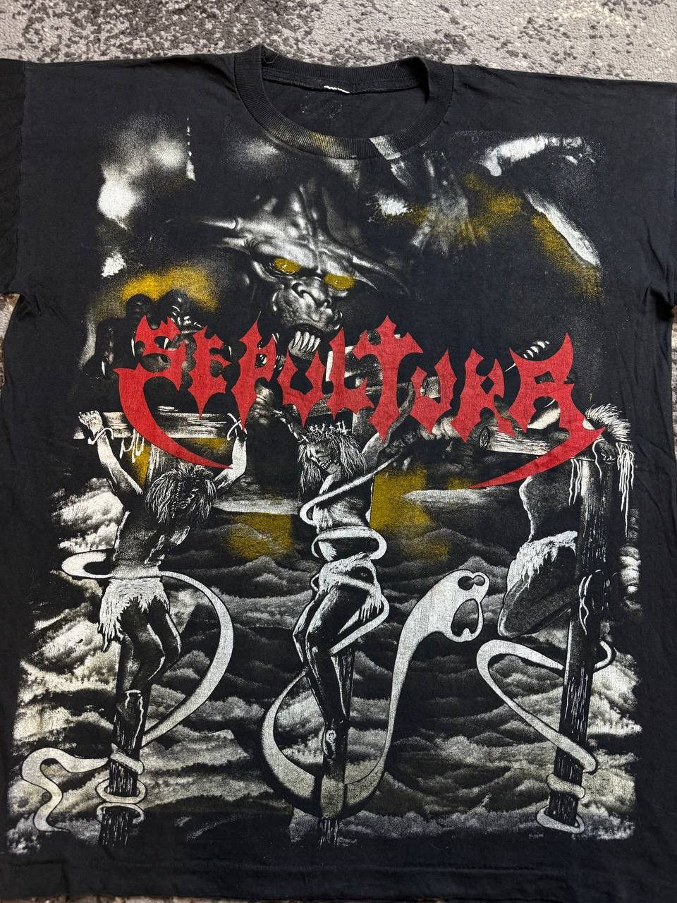 Vintage Sepultura Vintage 90s Morbid Visions big all over print Meta Size US L / EU 52-54 / 3 - 3 Thumbnail