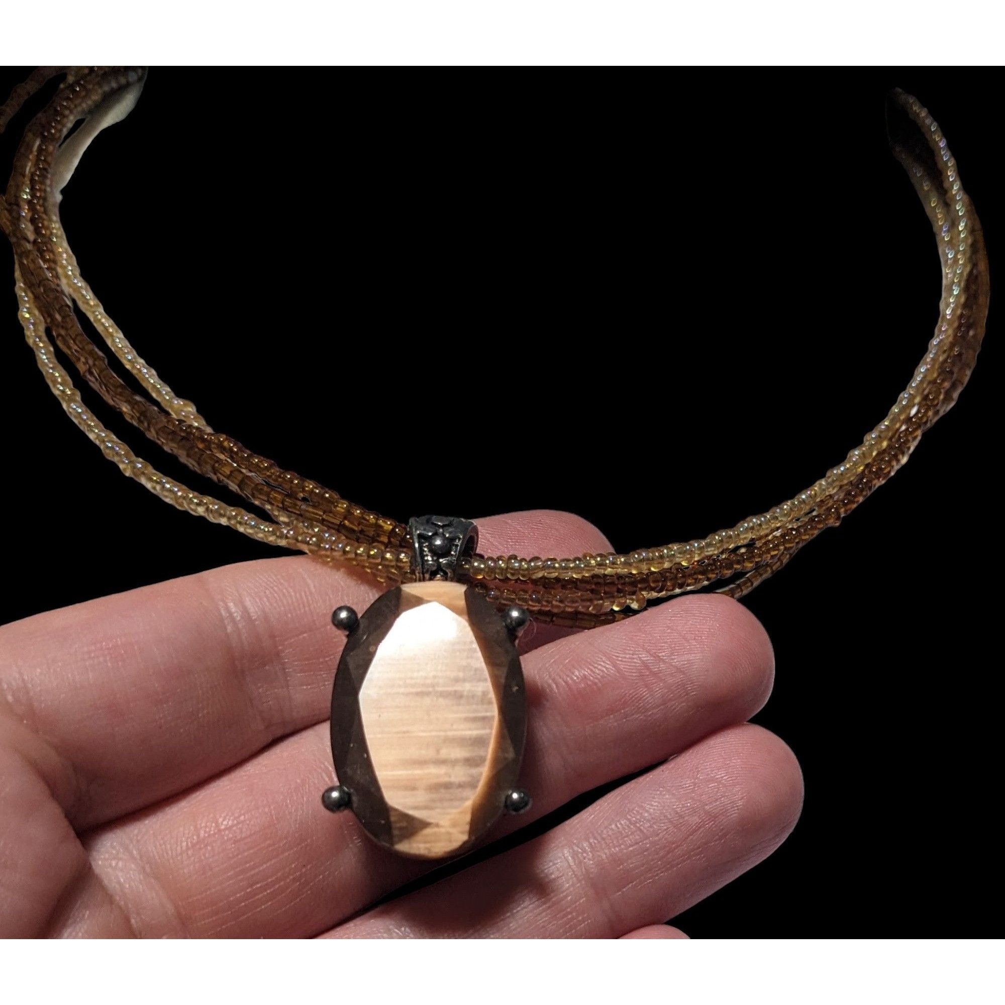 Other Premier Designs Vintage Brown Glass Pendant Necklace Size ONE SIZE - 3 Thumbnail