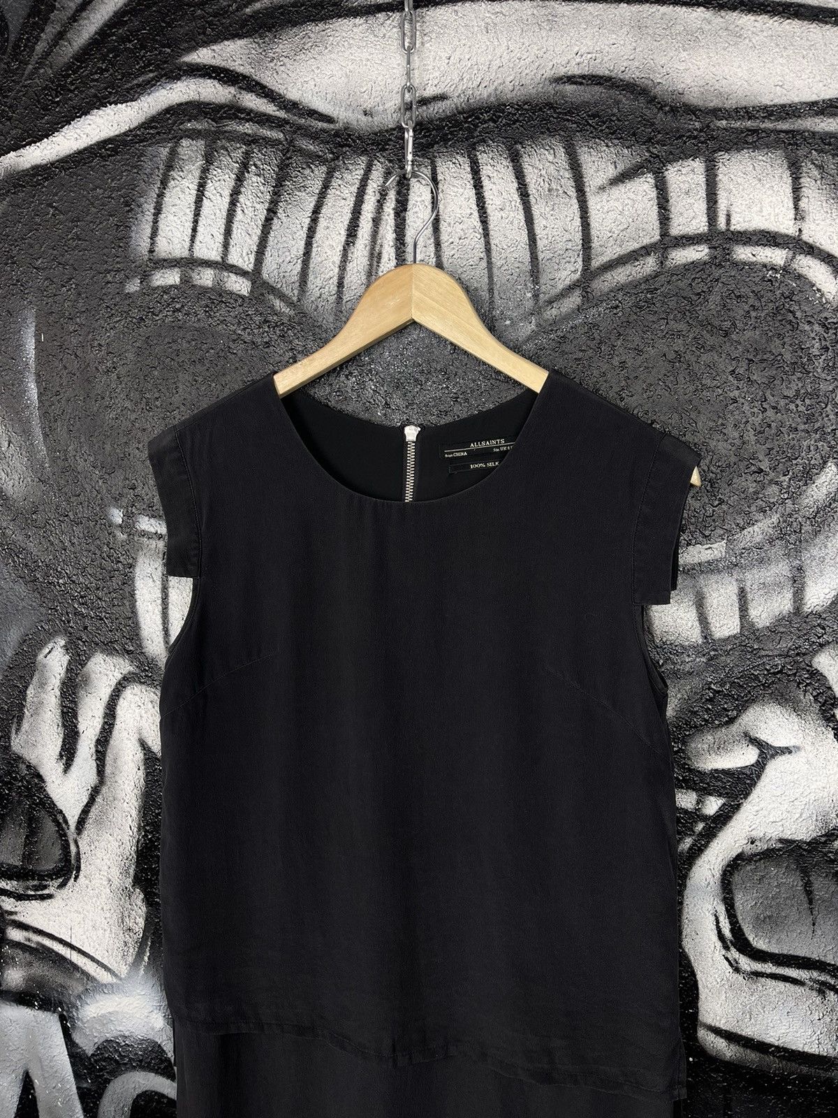 Allsaints × Vintage Allsaints 100% Silk Midi Dresses Women’s Size UK8 Size S / US 4 / IT 40 - 3 Thumbnail