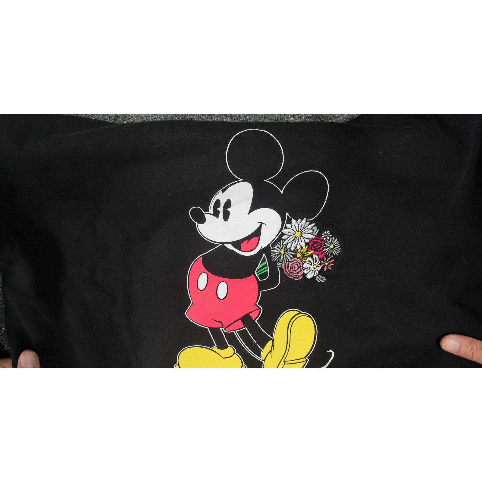 Disney Disney Y2K Faded Black Mickey Mouse Embroidered Hoodie Size L / US 10 / IT 46 - 11 Thumbnail
