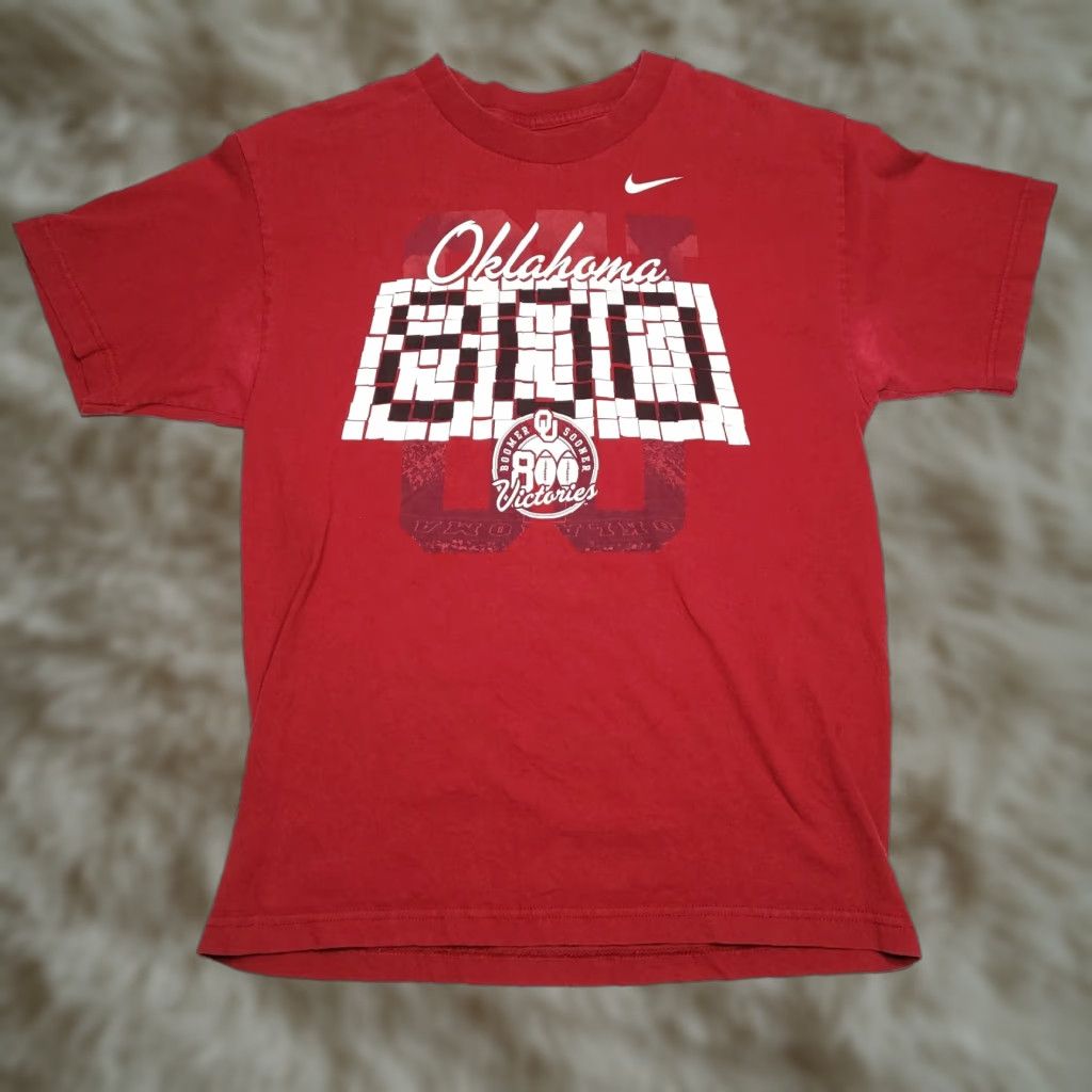Nike Nike Oklahoma Sooners 800 Victories T-Shirt Adult Medium Red Crew Neck Short Sleeve Nike Shirt Mens/Unisex Size US M / EU 48-50 / 2 - 1 Thumbnail