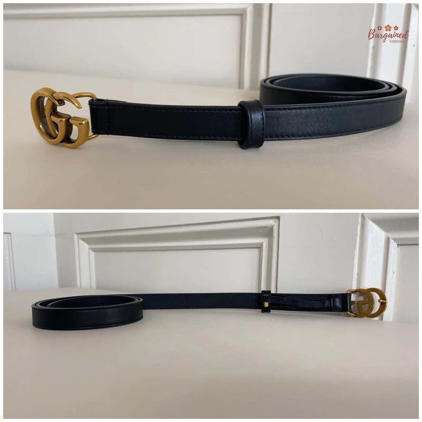 Gucci Gucci Smooth Leather Slim Signature Double G Buckle Belt Size 30 - 7 Thumbnail