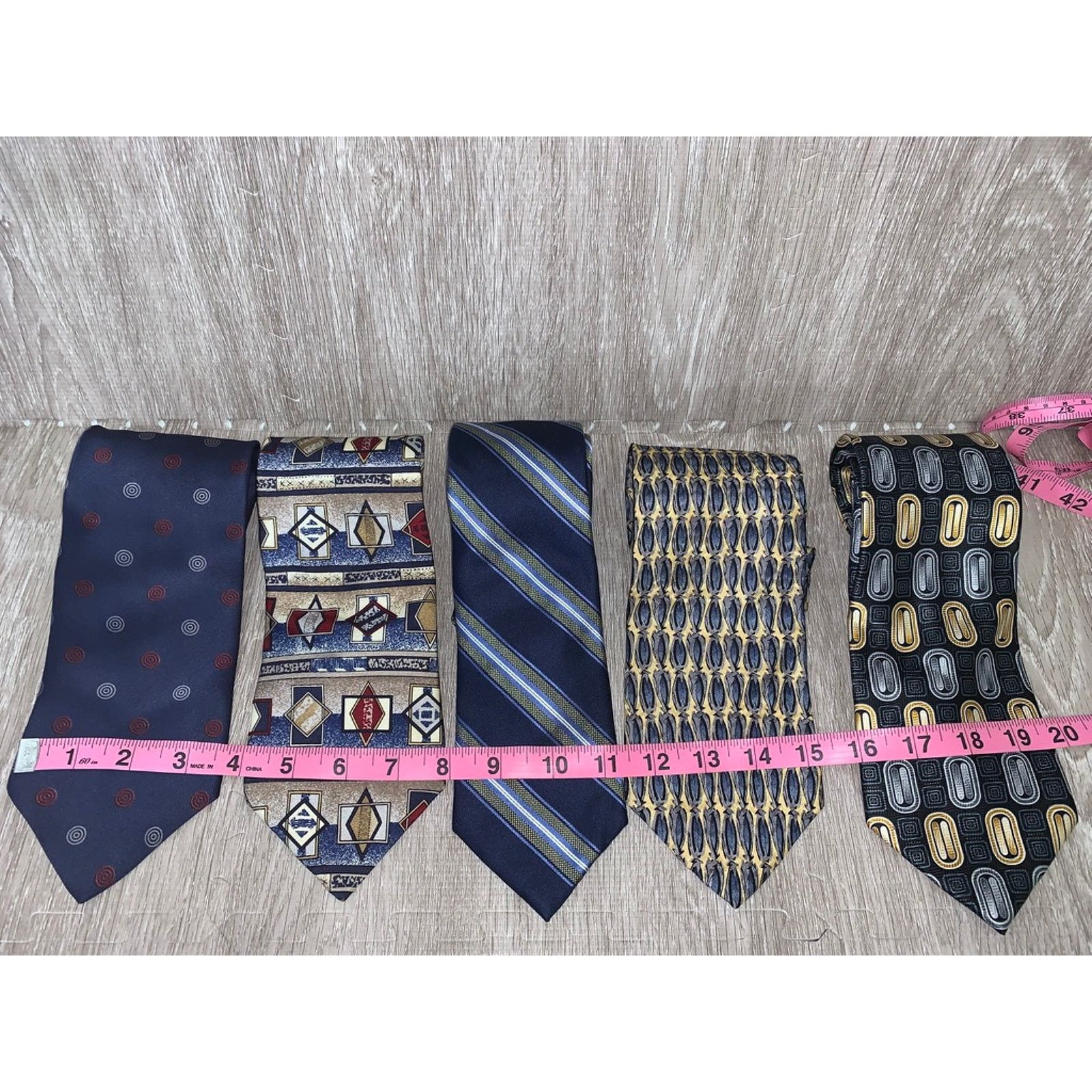 The Unbranded Brand 5 Piece Designer Silk Necktie Set Geometric Multicolor Size ONE SIZE - 2 Thumbnail