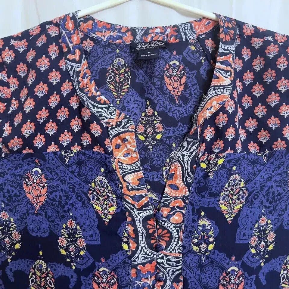 Lucky Brand Lucky Brand V Neck Blouse Women's Medium M Floral Blue Size M / US 6-8 / IT 42-44 - 2 Thumbnail