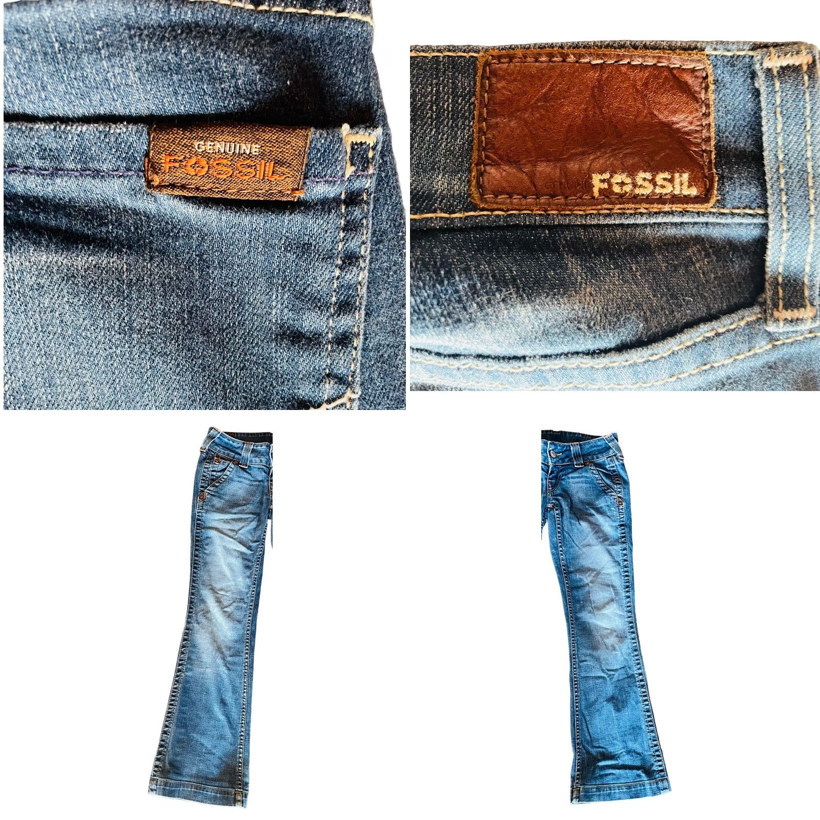 Fossil Fossil Flare Jeans Women Blue 27 Denim 5-Pocket Mid Rise Inseam 32 USA Made Size 27" / US 4 / IT 40 - 9 Thumbnail