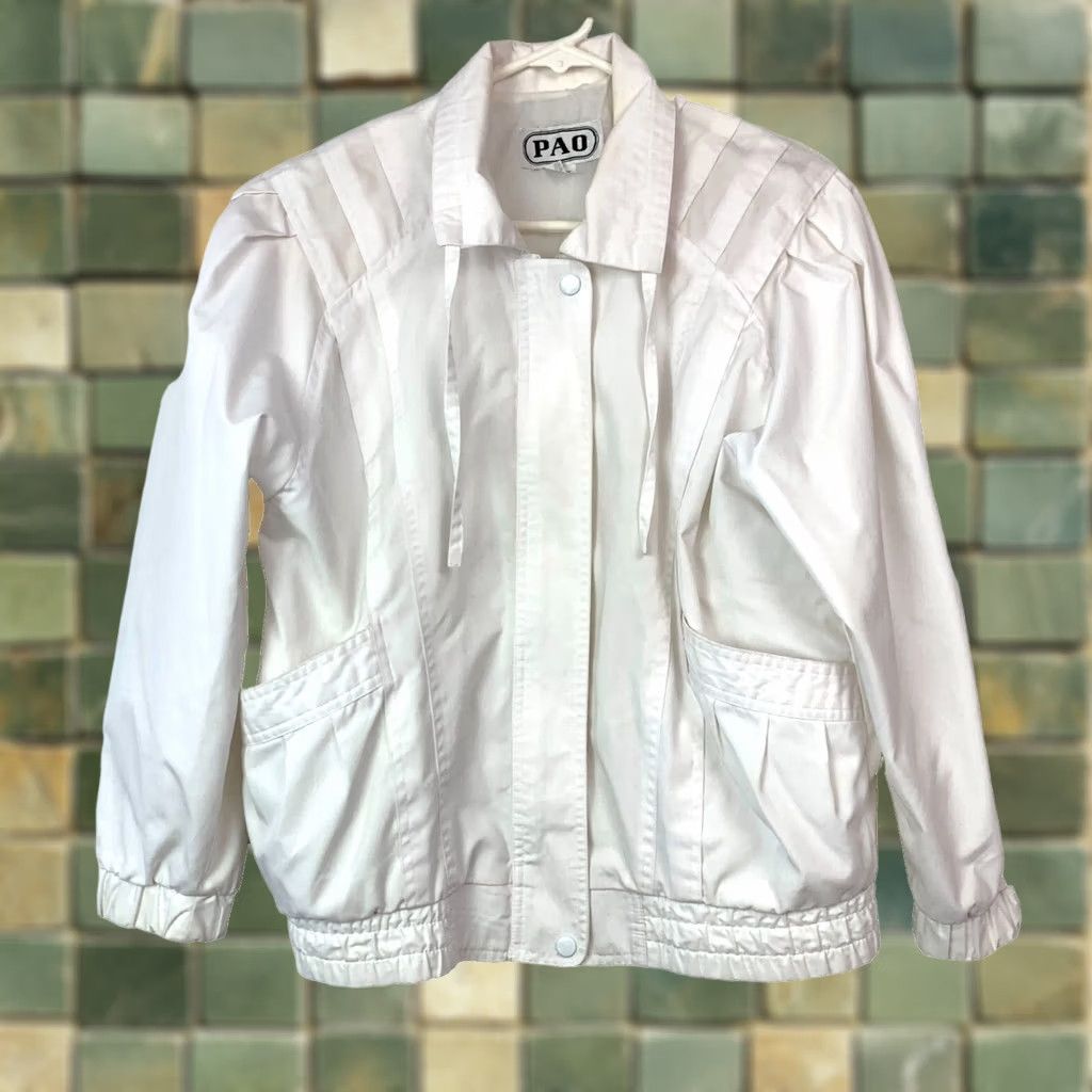 Vintage VINTAGE PAO White Short Zip Jacket Womens Small Size S / US 4 / IT 40 - 1 Thumbnail