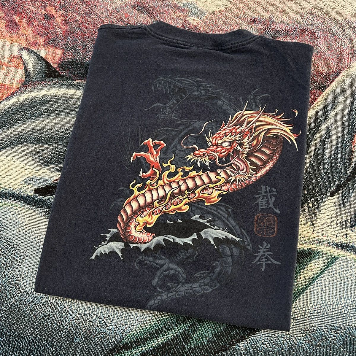 ミュージシャン 90s DIO dragon T-shirt dark gray Spiral Direct Reapers Door Skeleton Demon Skull Death Punk
