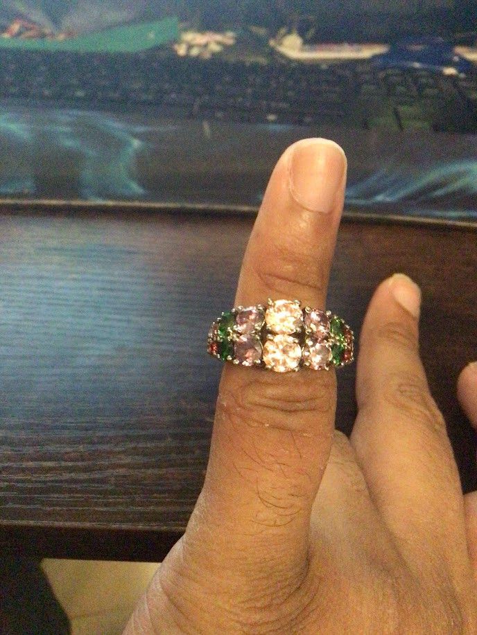 Other ss sterling silver multi color stones women's ring Size ONE SIZE - 1 Thumbnail