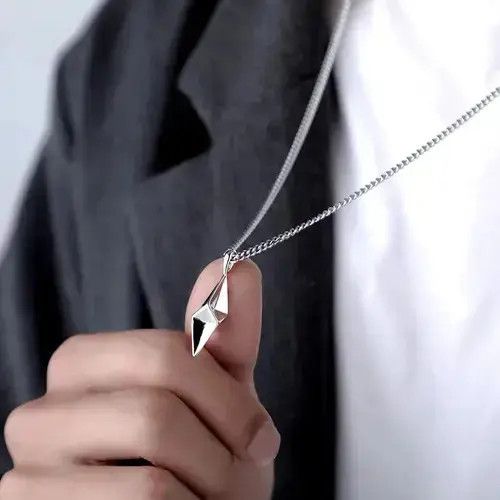 Jewelry x Vintage Thunder Pendant Necklace in Silver, Men's