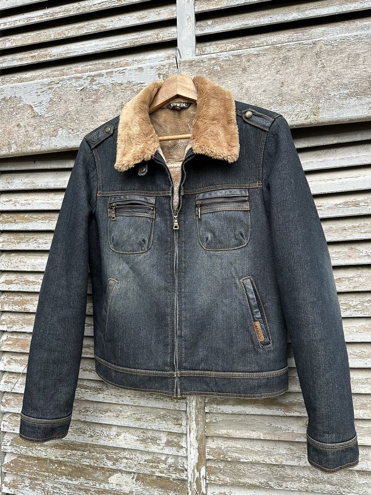 Edwin 👹Vintage Edwin Fleece Lined Trucker Jacket Size US S / EU 44-46 / 1 - 5 Thumbnail