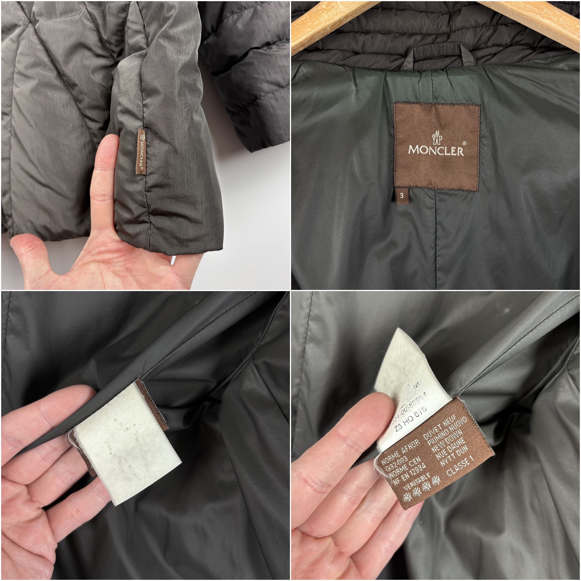 Moncler × Vintage Vintage 00s Moncler Goose Down Jacket Womens Gray Size 3 Size L / US 10 / IT 46 - 4 Thumbnail