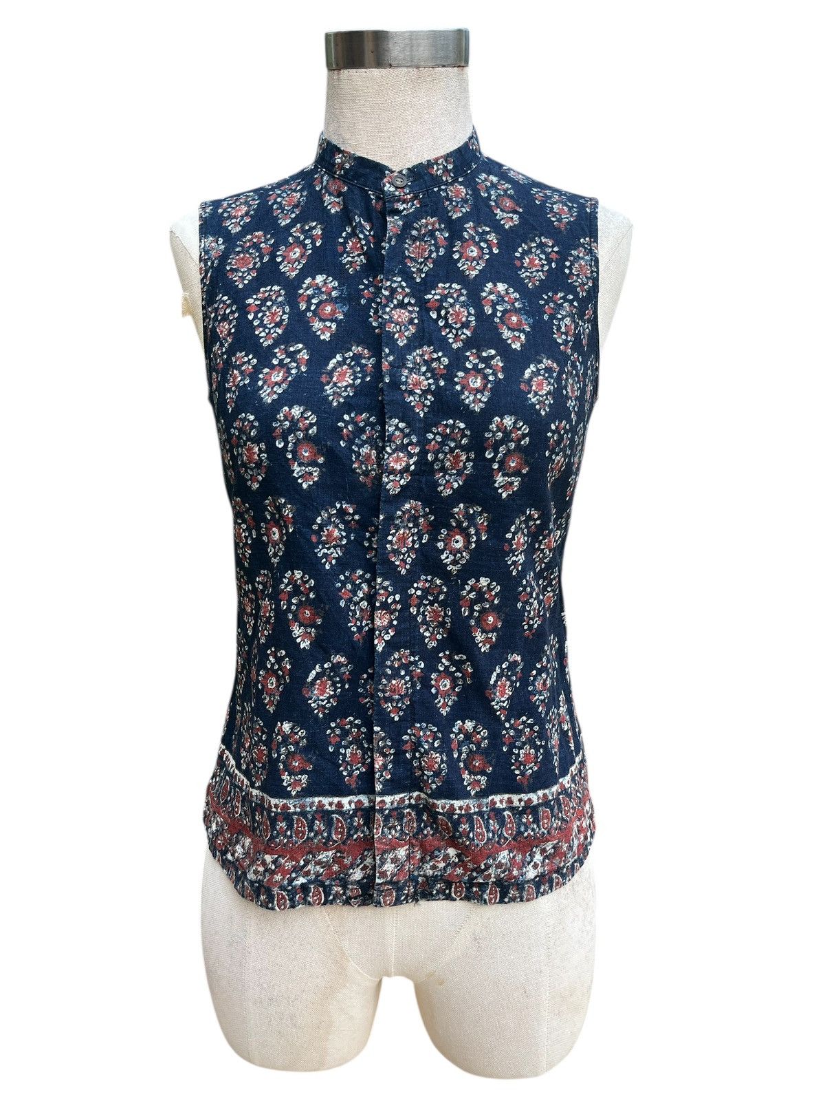 45rpm Sleeveless indigo printed blouse Size S / US 4 / IT 40 - 1 Thumbnail