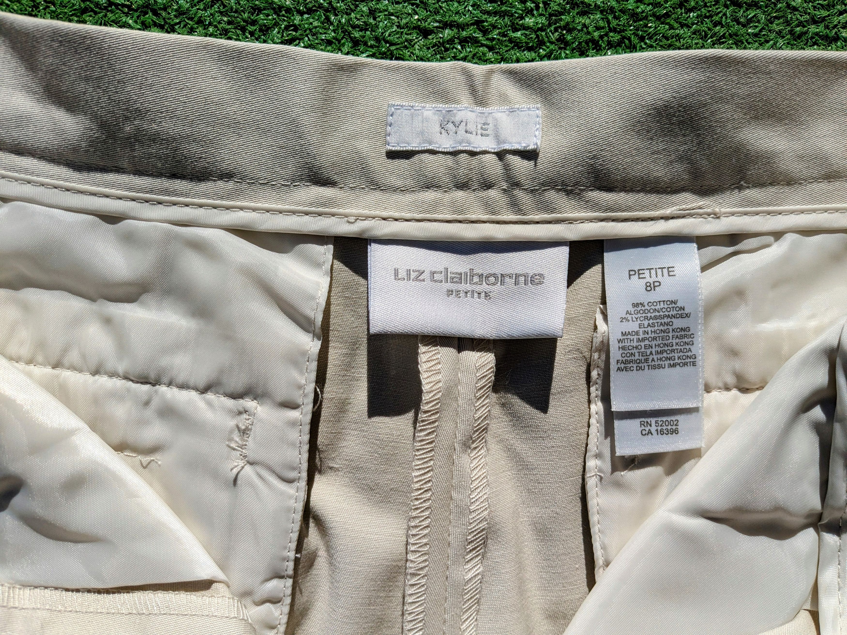 Liz Claiborne 90's Liz Claiborne Petite 8P Kylie HEMMED Relax Khaki Pants Size 30" / US 8 / IT 44 - 3 Thumbnail