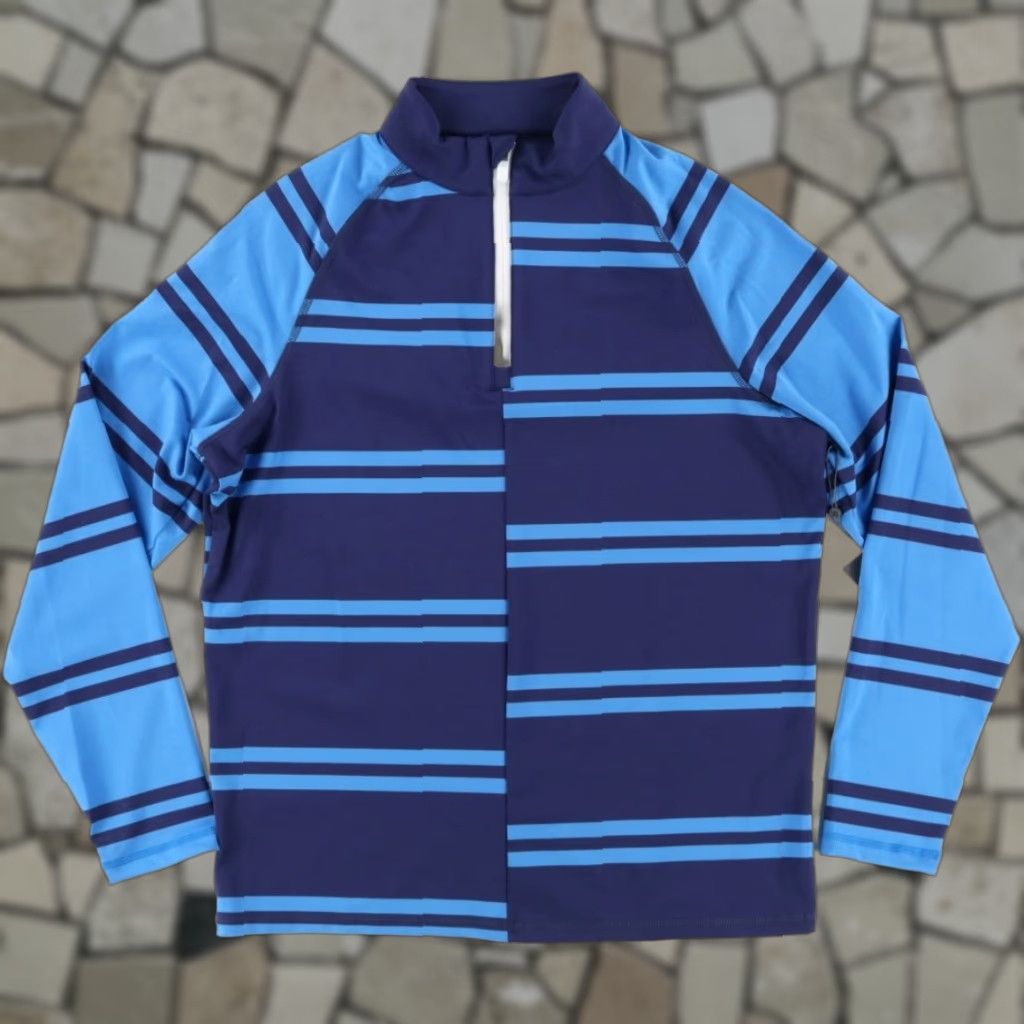 G/FORE G/Fore Offset Stripe 1/4 Zip Pullover High Stretch Blueprint Men's S Shirt Size US S / EU 44-46 / 1 - 1 Thumbnail