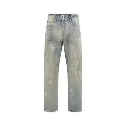 fade washed distressed jeans