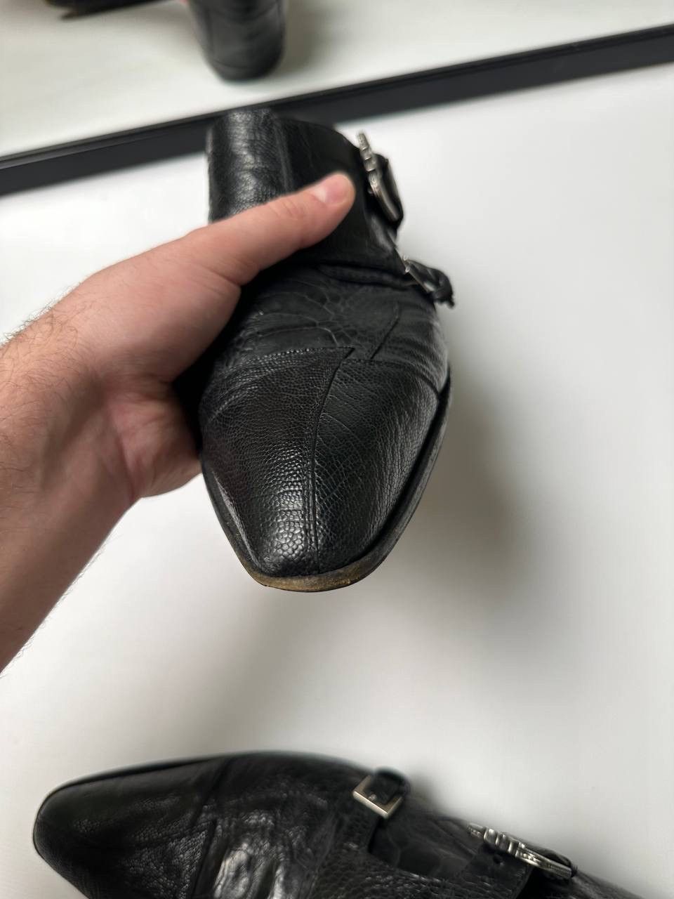 Paciotti Cesare Paciotti Black Embossed Reptile Texture Vintage Shoes Size US 9 / EU 42 - 15 Thumbnail