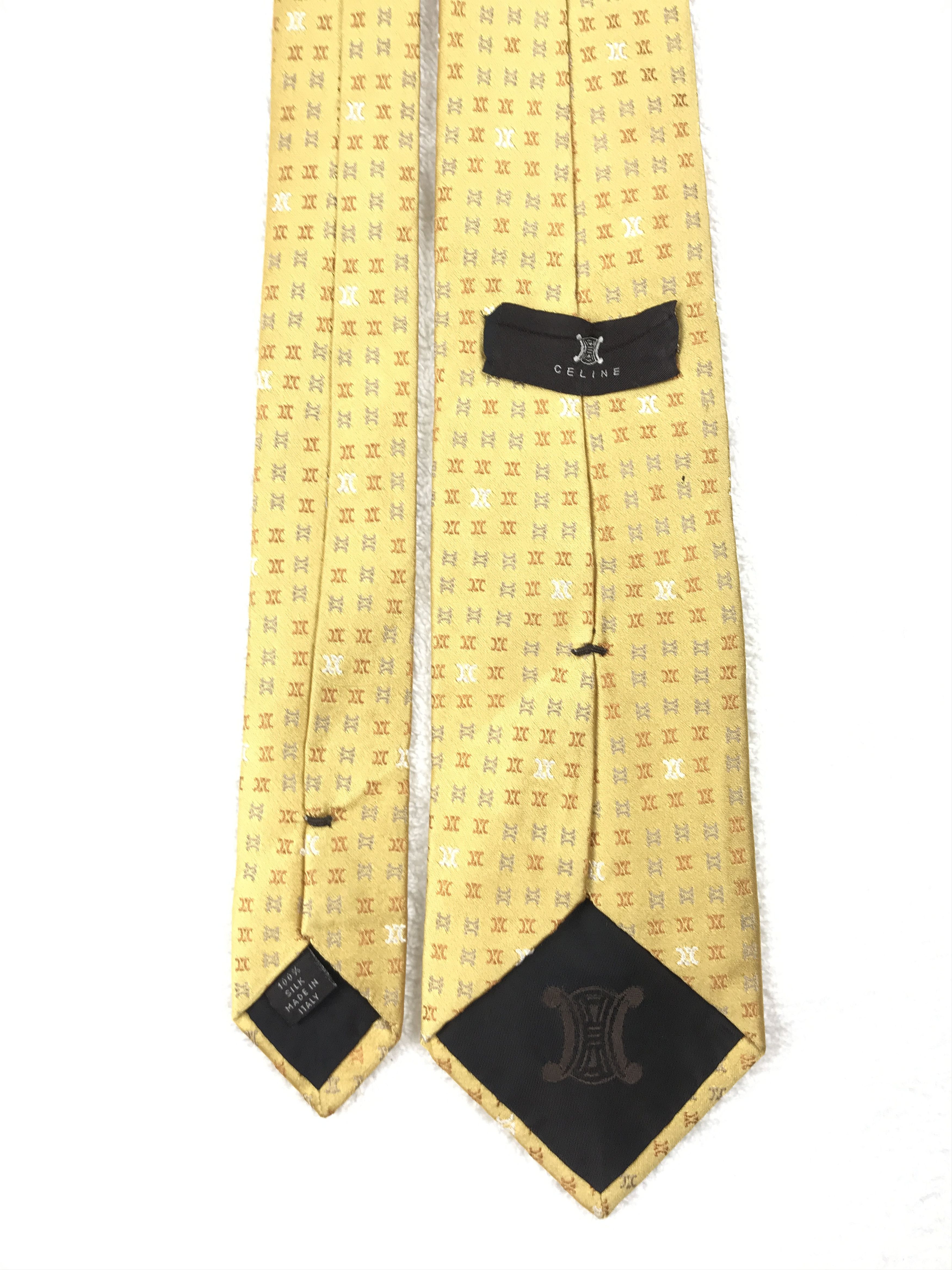 Celine Vintage Celine Monogram Silk Necktie Size ONE SIZE - 4 Thumbnail