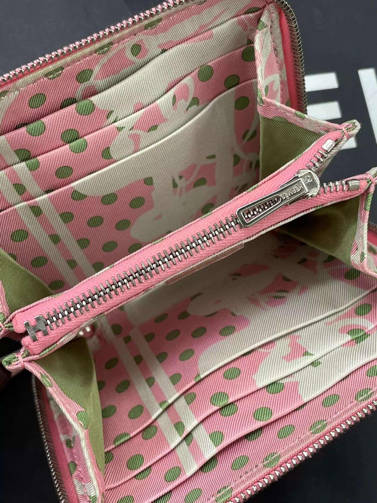 Hermes Hermes Pink Silkin Y Stamp Card Wallet Size ONE SIZE - 5 Thumbnail