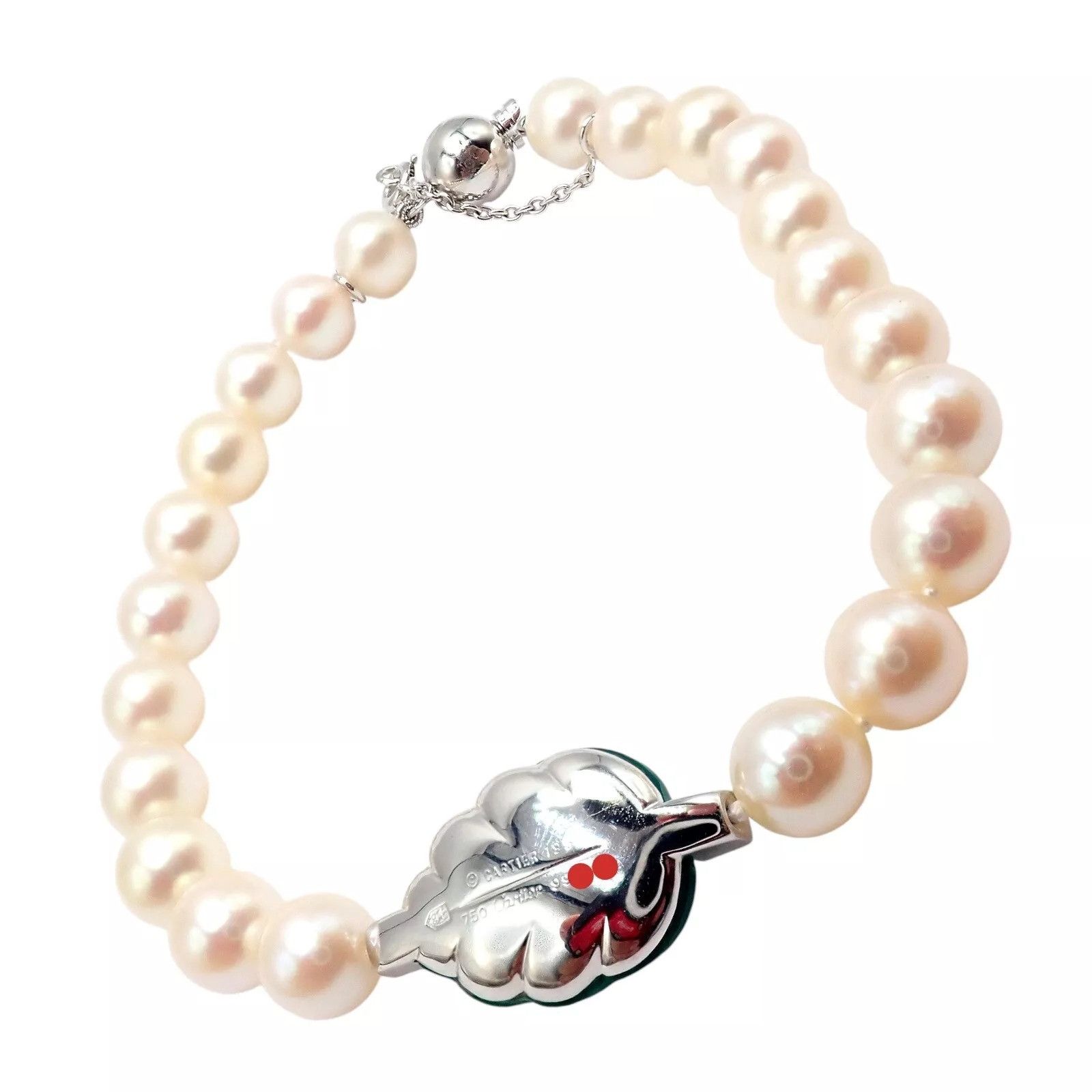 Cartier Cartier 18k 7mm Pearl Diamond Chalcedony Patiala Bracelet Size ONE SIZE - 4 Thumbnail