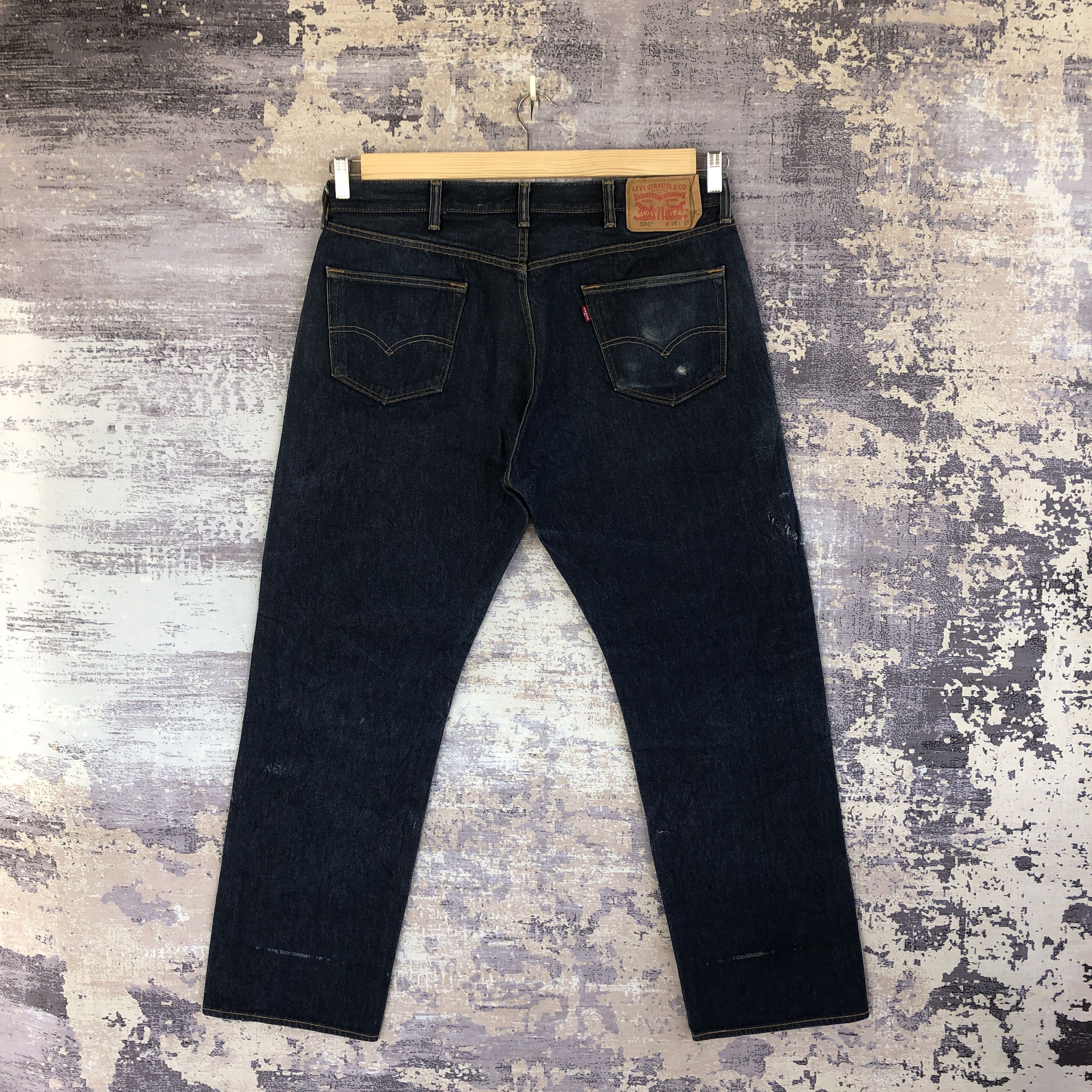 Levi's Vintage Y2K Levis 501 RedTab DarkWash Button Fly Jeans Denim Size US 36 / EU 52 - 2 Thumbnail