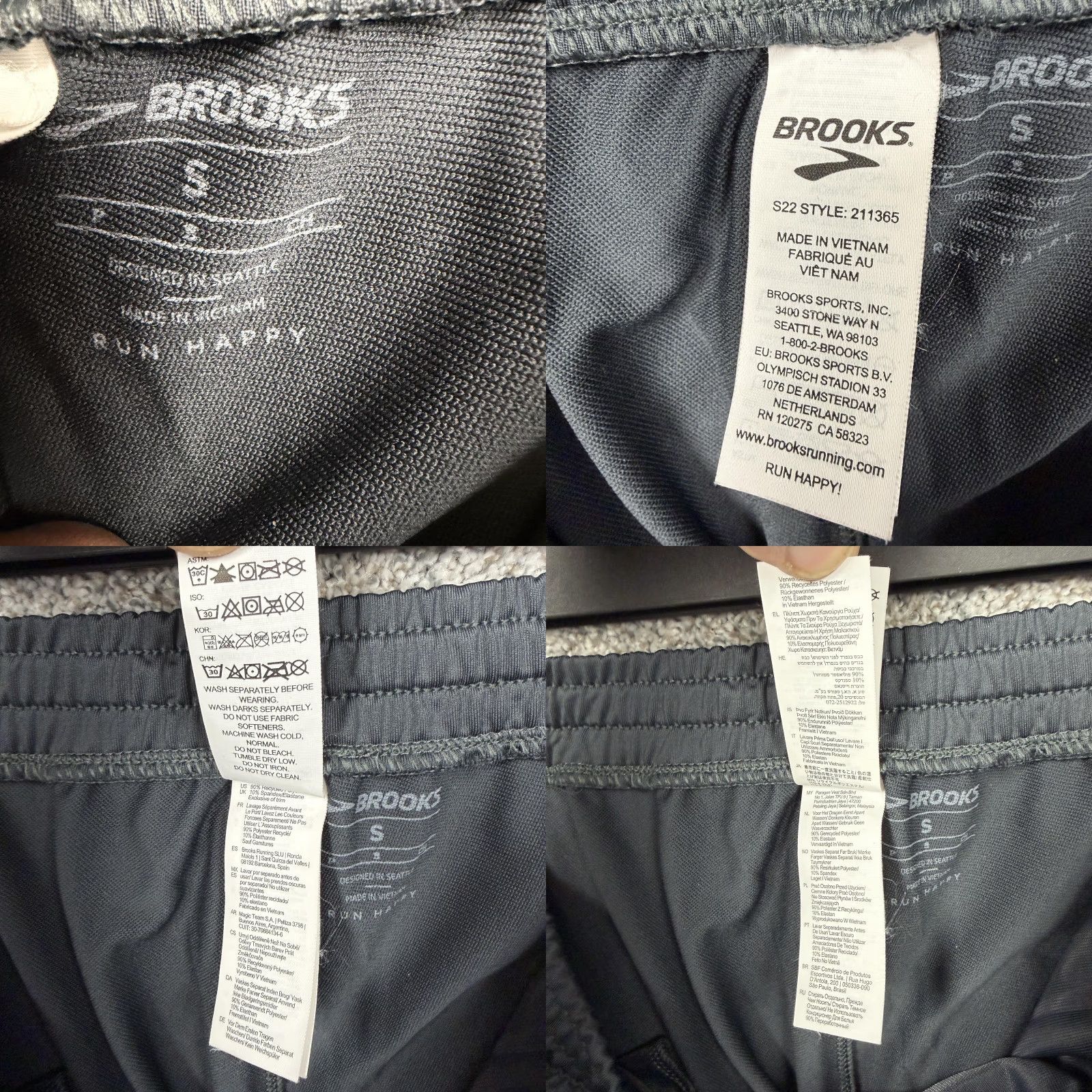 Brooks Brooks Spartan Pants Mens Small Gray Running Ankle Zip Athletic Sporty Layering Size US 29 - 8 Thumbnail