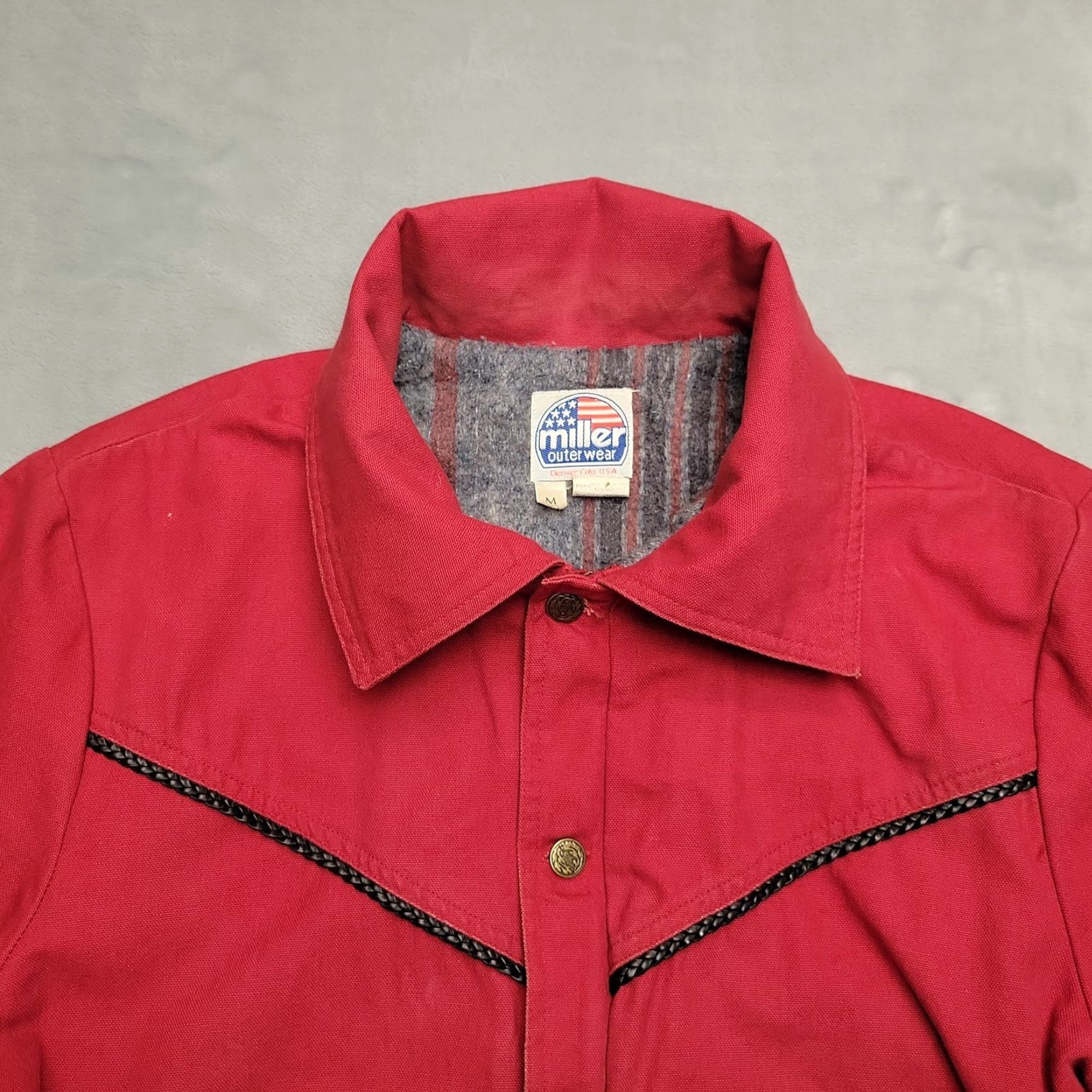 Vintage VINTAGE Miller Jacket Men M Red Lined Aztec Leather Trim Western Ranch Trucker USA Size US M / EU 48-50 / 2 - 3 Thumbnail