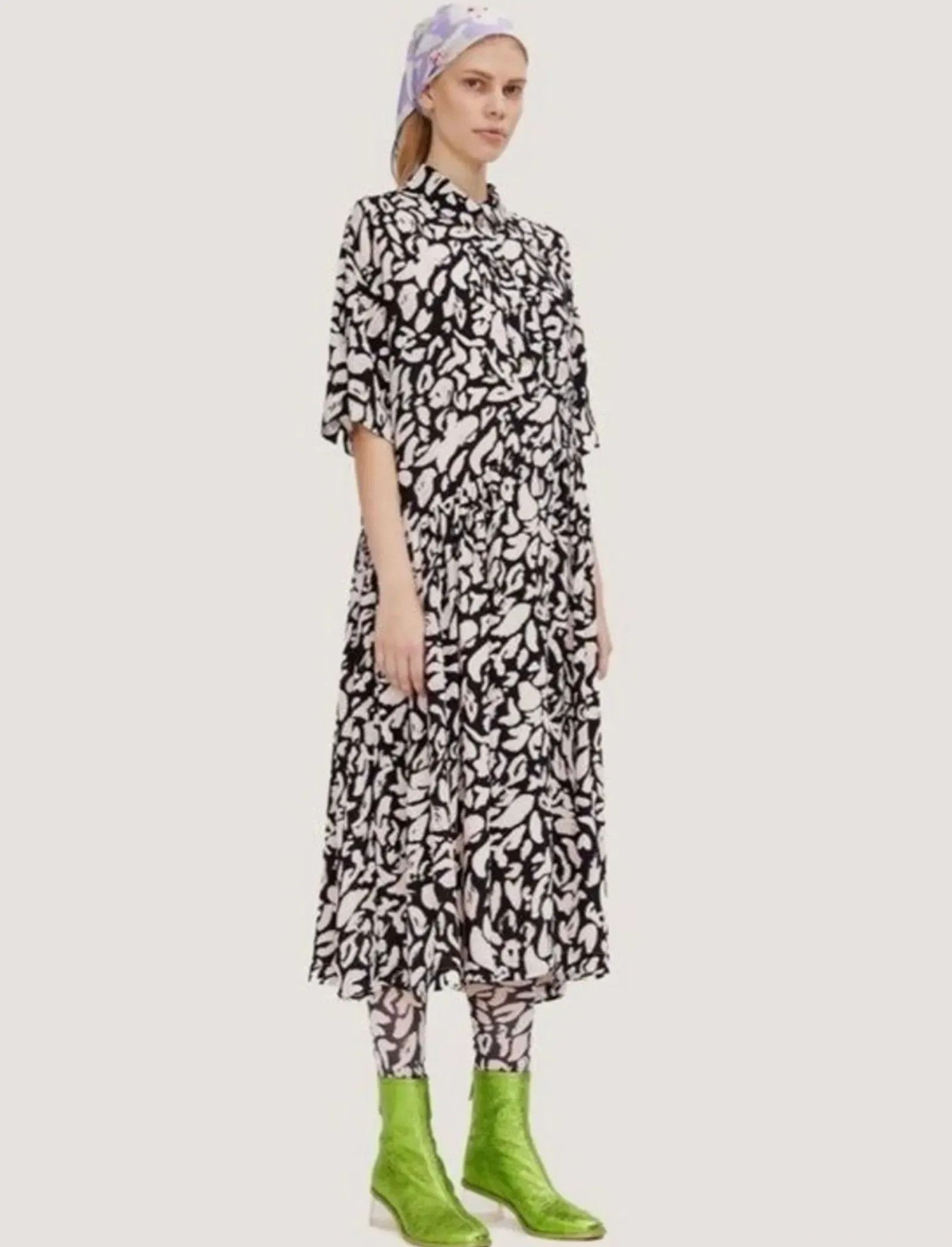 Stine Goya Stine Goya Hunter Leaf Poly Dress Size XS / US 0-2 / IT 36-38 - 1 Thumbnail