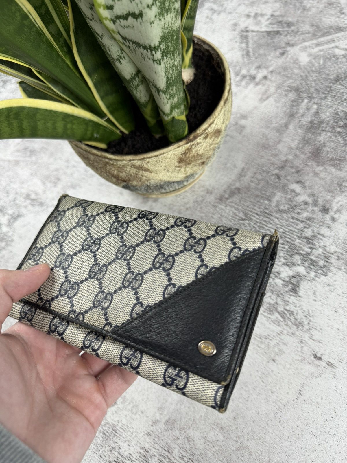 Gucci Gucci GG Canvas Made in Italy Beige Vintage Unisex Authentic Monogram Big Wallet Size ONE SIZE - 3 Thumbnail
