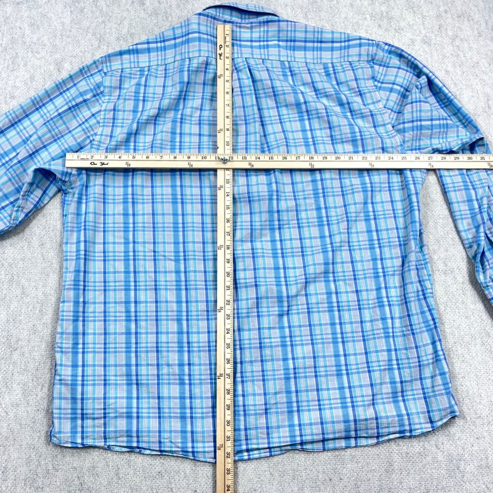 Vintage Southern Marsh Shirt Men 2XL Blue Plaid Button-Up Front Pocket Button-Down Collar Classic Preppy Everyday Wear Size 48R - 7 Thumbnail