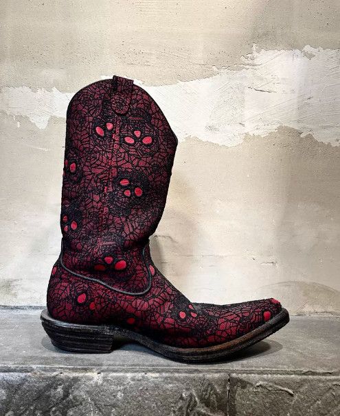 Number (N)ine Number (N)ine 05SS Skull Spider Pointed-Toe Long Boots Size US 6 / EU 39 - 6 Thumbnail