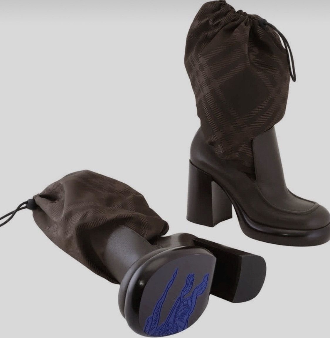 Burberry Burberry Vintage Check Square Toe Wedge Boots – EU 36 – BNIB Size US 6 / IT 36 - 3 Thumbnail