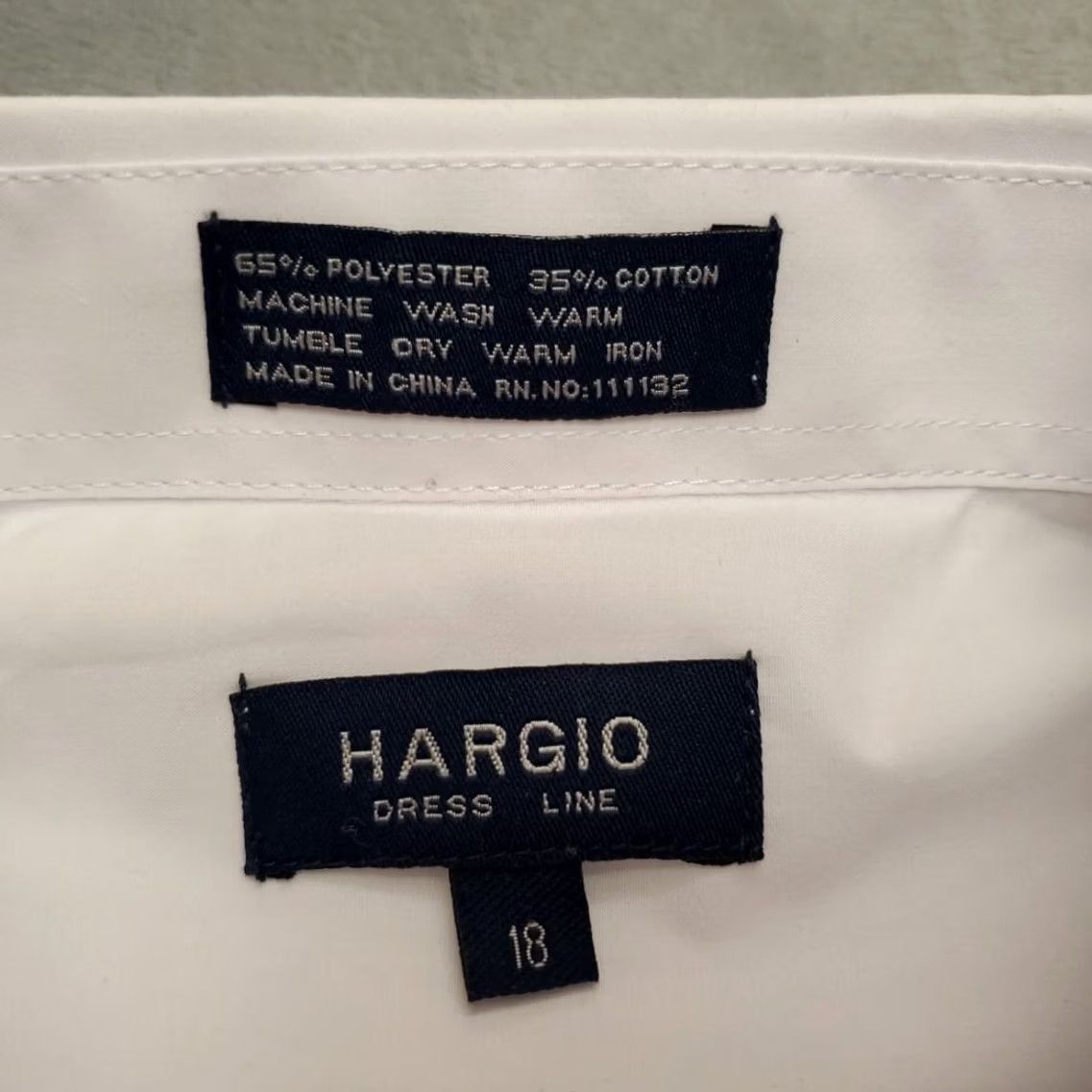 Vintage Hargio Dress Shirt Mens 18 White Polyester Blend Short Sleeve Classic NWT Shirt Mens 18 White Polyester Blend Short Sleeve Button-Up Classic NWT Size 48R - 5 Thumbnail