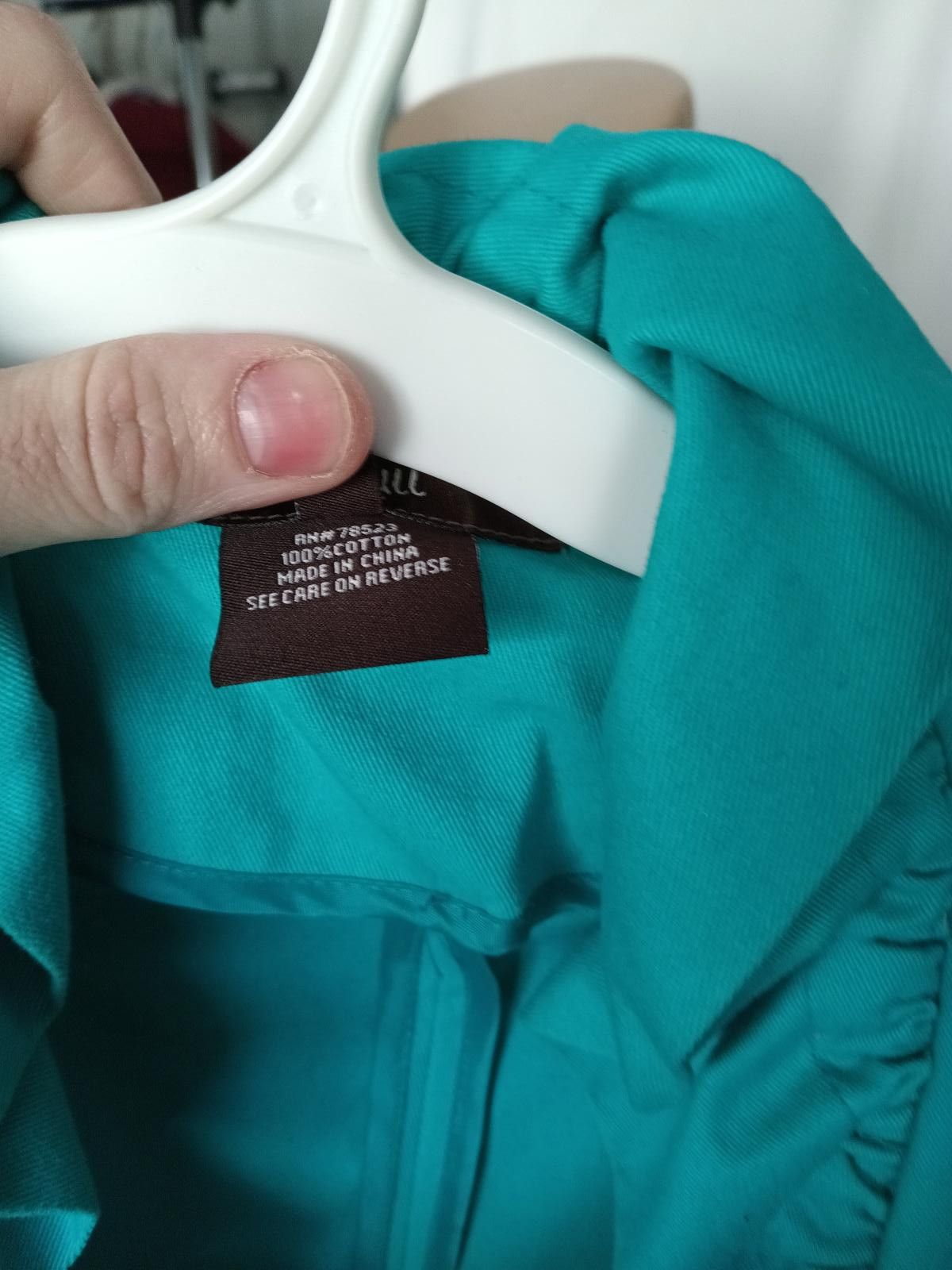 Designer Chic Aqua Blue Ruffled Jacket by Luii - Medium Size M / US 6-8 / IT 42-44 - 4 Thumbnail