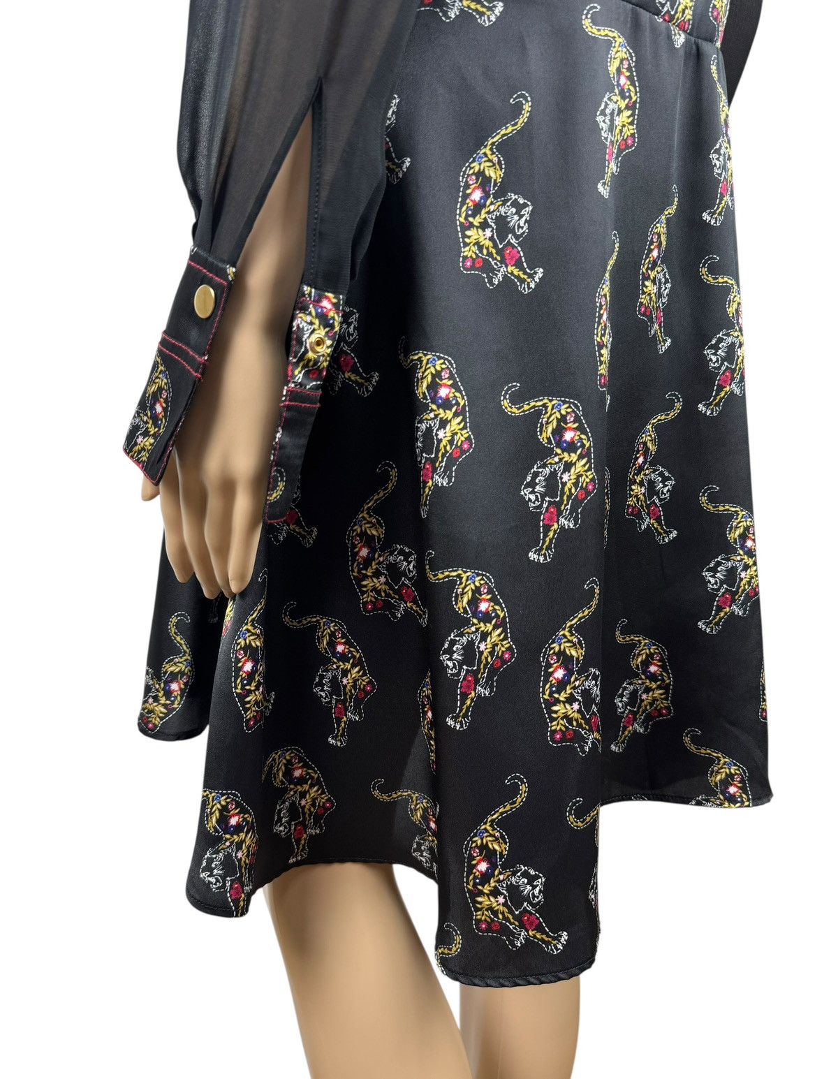 Sandro Sandro Printed Dress Mesh Sleeves size 2 Polyester Size M / US 6-8 / IT 42-44 - 14 Thumbnail