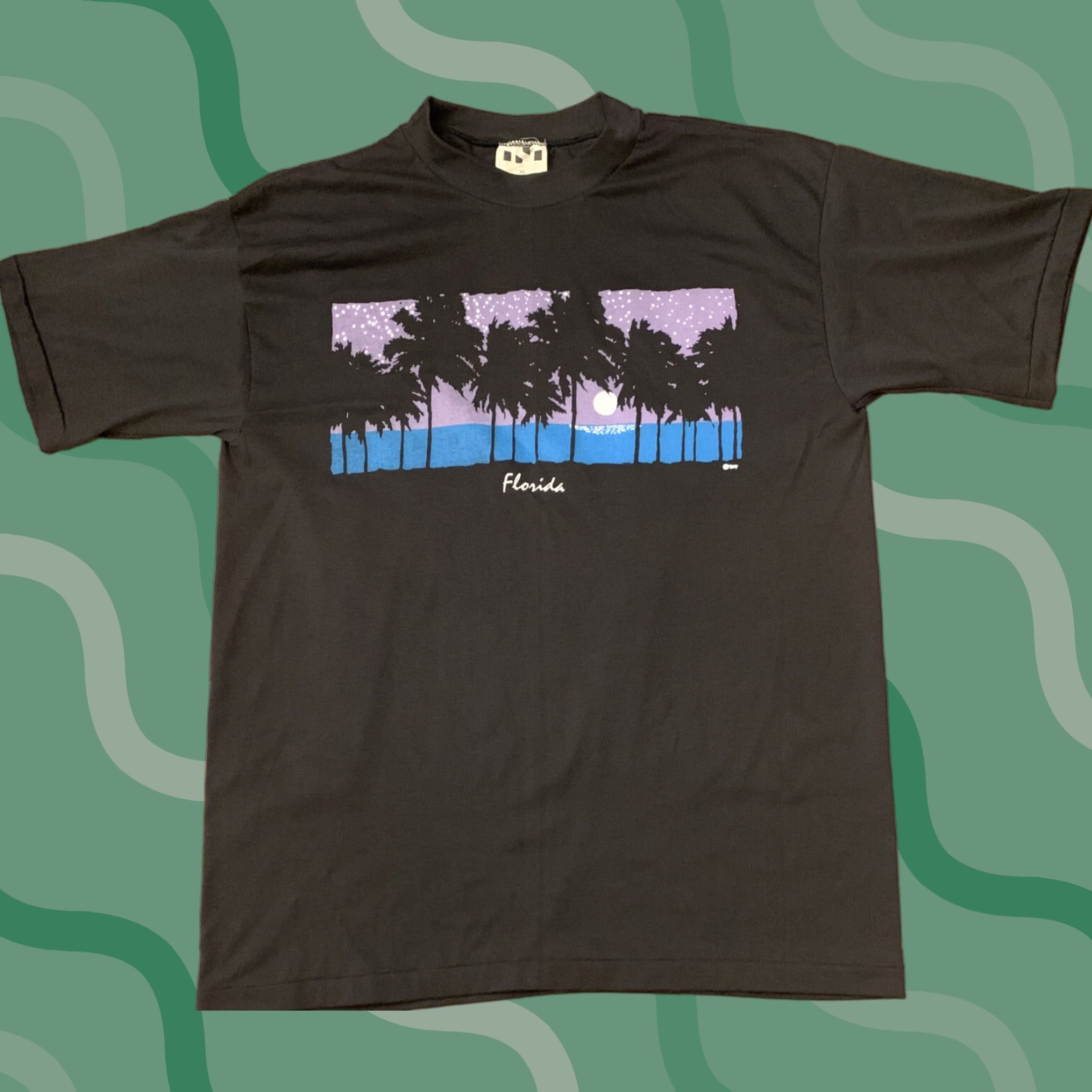 Vintage VINTAGE Casuals Graphic Tee Florida Palm Trees Black Unisex Adult XL Size US XL / EU 56 / 4 - 1 Thumbnail