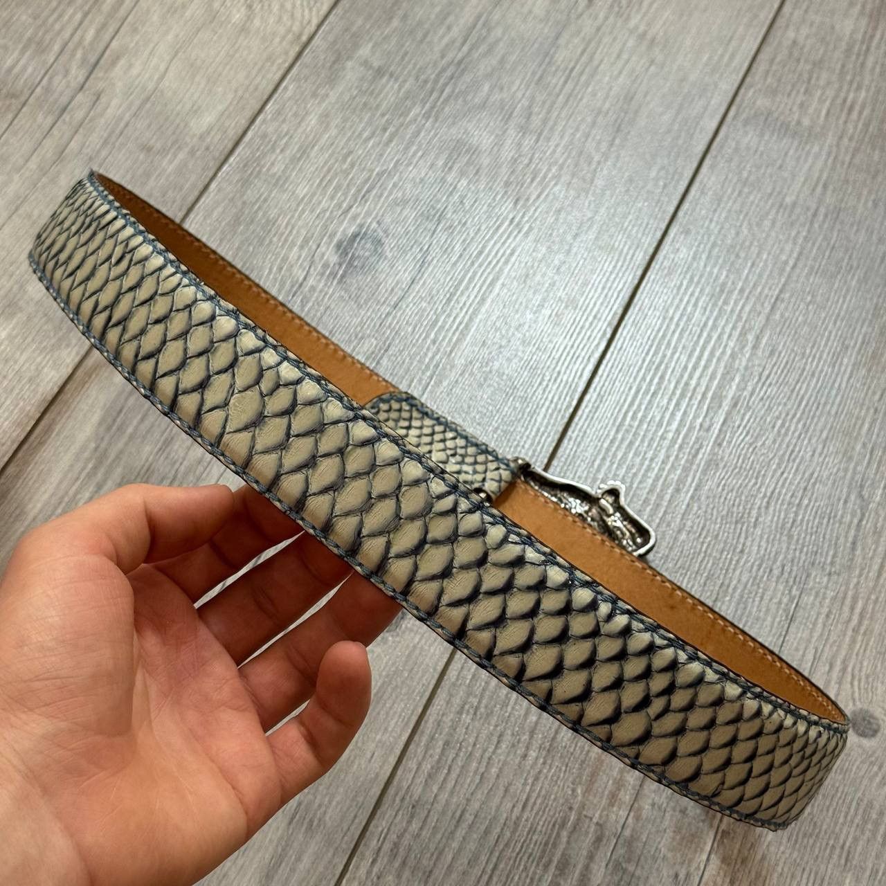 Other Reptile’s House Genuine Python Belt w/ Crocodile Buckle Size ONE SIZE - 2 Thumbnail