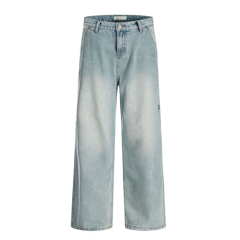 Jean American retro high street wide-leg washed jeans for men Size US 32 / EU 48 - 1 Thumbnail