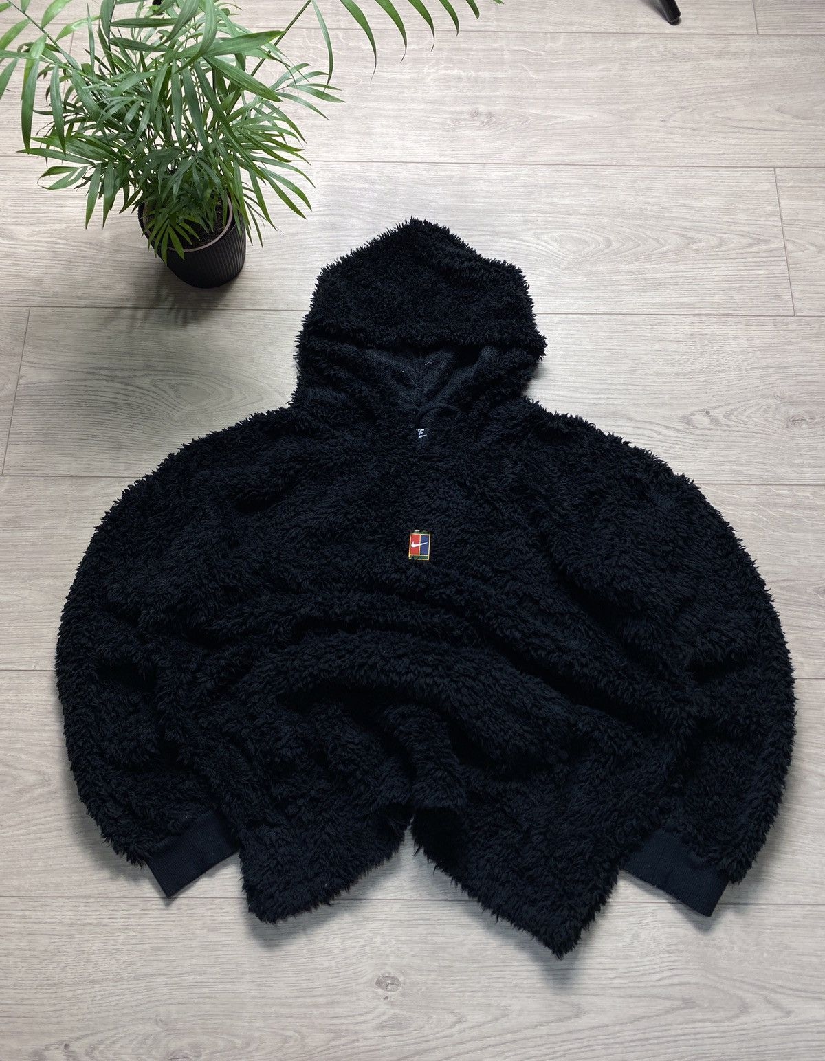 Vintage Nike Court Hoodie Center Logo Fleece Hoodie Y2K Boxy