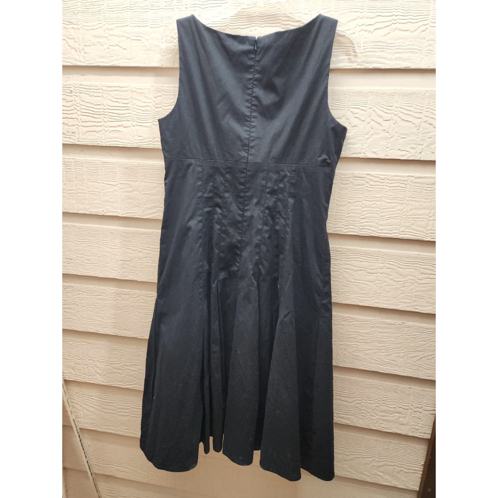 Vintage Suzi Chin for Maggy Boutique Black A-Line Dress Womens 10 Pleated Size L / US 10 / IT 46 - 4 Thumbnail