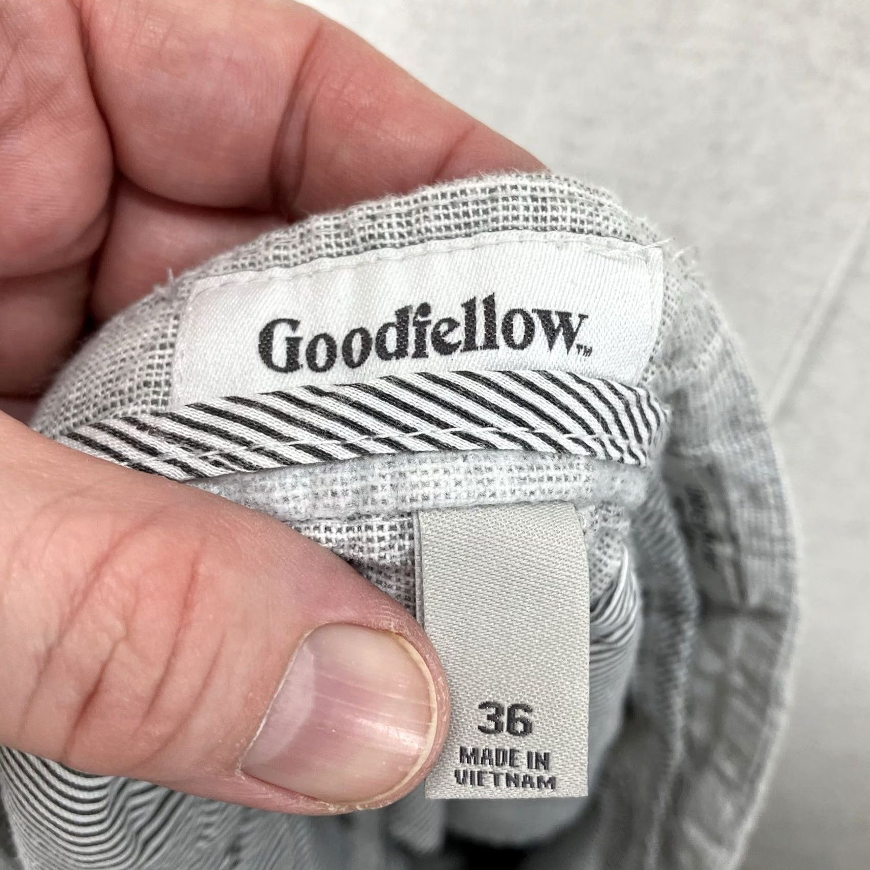 Vintage Goodfellow Men's Linen Blend Shorts Gray 38x6 Casual Chino Size US 36 / EU 52 - 3 Thumbnail