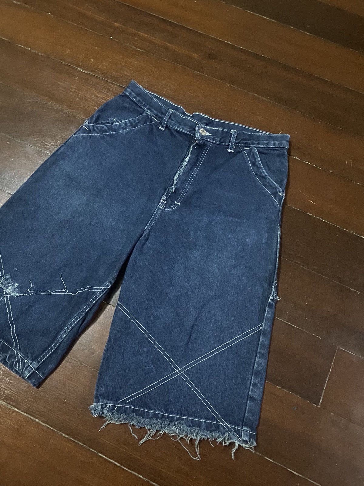 JNCO FIRE 🔥 FAD SPORT LOW DOWN DENIM OVER POCKET DISTRESSED Size US 33 - 4 Thumbnail