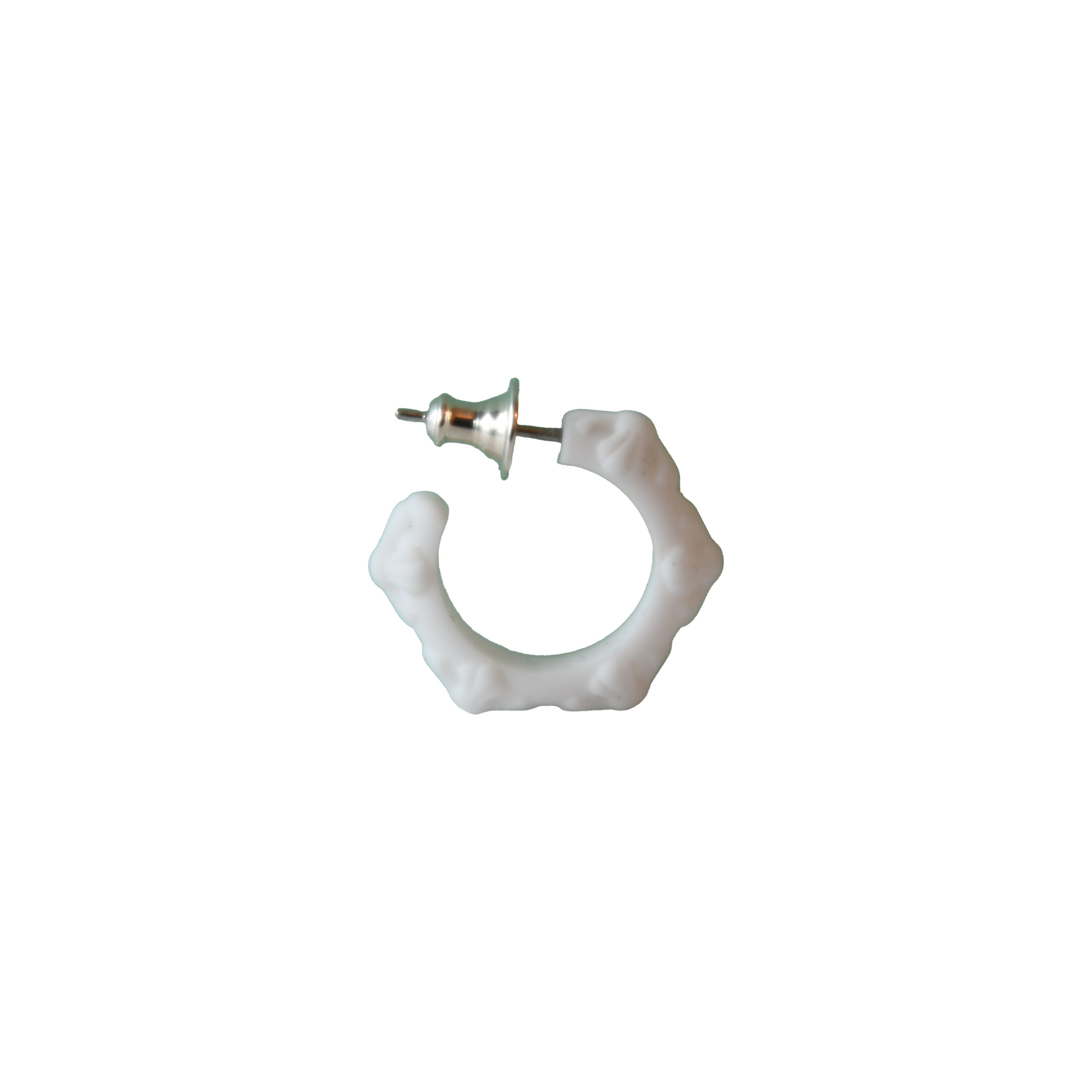 Chrome Hearts Chrome Hearts Cross Band Hoop Silicone Earring White Size ONE SIZE - 2 Thumbnail