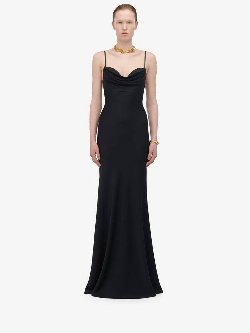 Alexander McQueen o1w1db10326 Sweetheart Neckline Evening Dress in Black Size S / US 4 / IT 40 - 2 Thumbnail