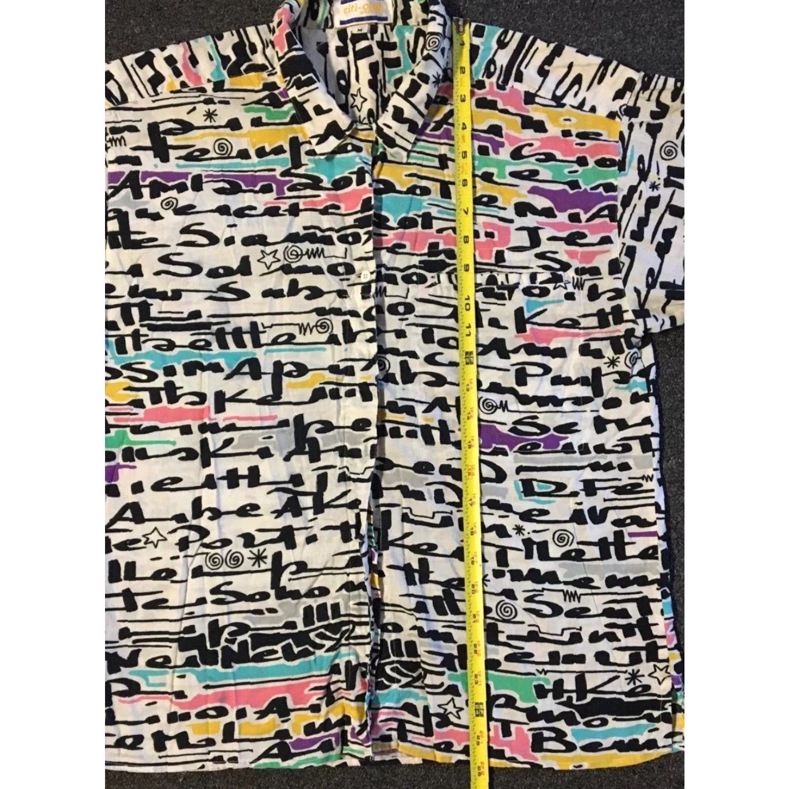 Vintage VINTAGE Abstract Art All Over Print Shirt M Women White Short Sleeve Button-Up 90s Grunge Vaporwave Beach Surf Skate California Size M / US 6-8 / IT 42-44 - 6 Thumbnail