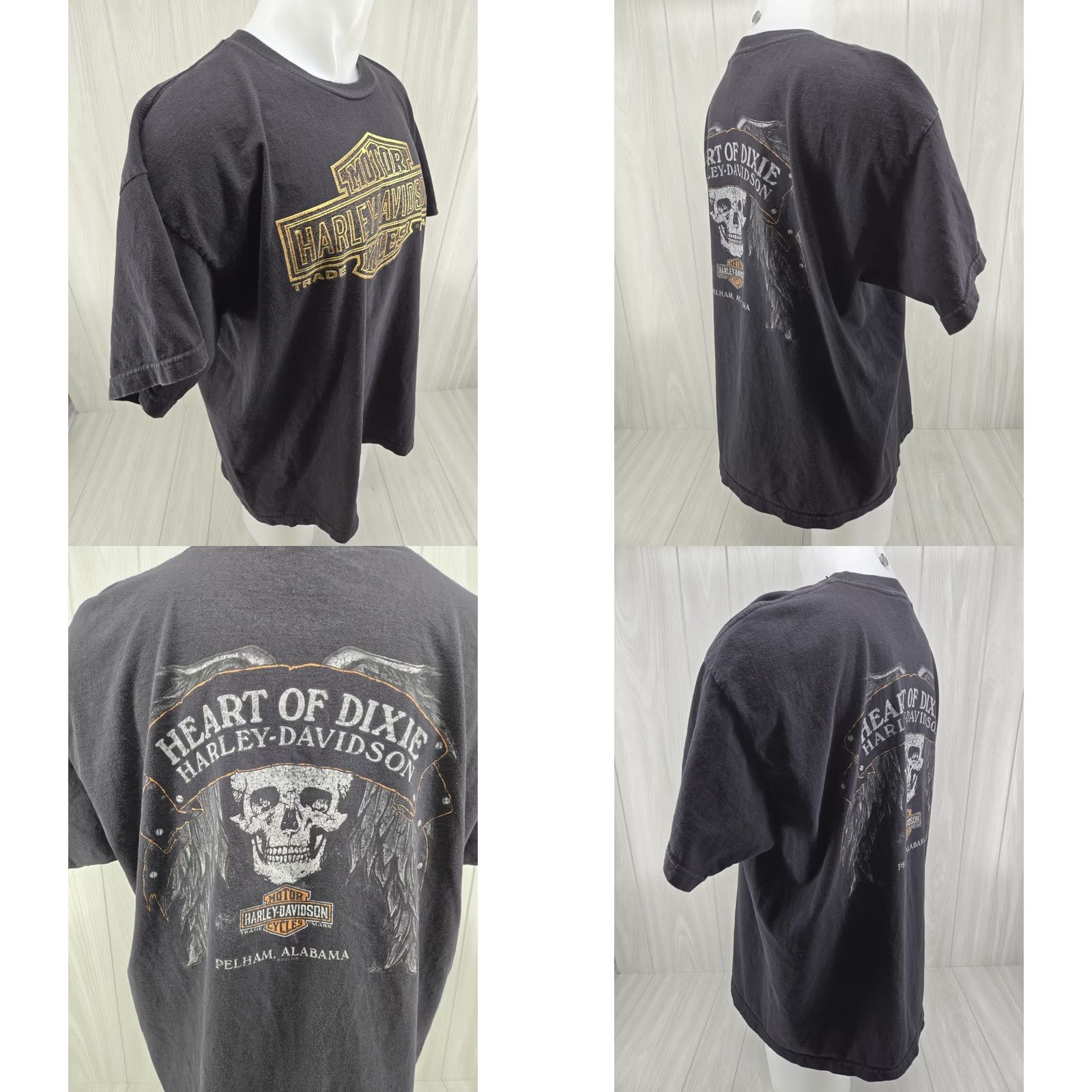 Harley Davidson Harley-Davidson T Shirt Heart of Dixie Pelham Alabama Mens 2XL Black 2021 Size US XXL / EU 58 / 5 - 8 Thumbnail