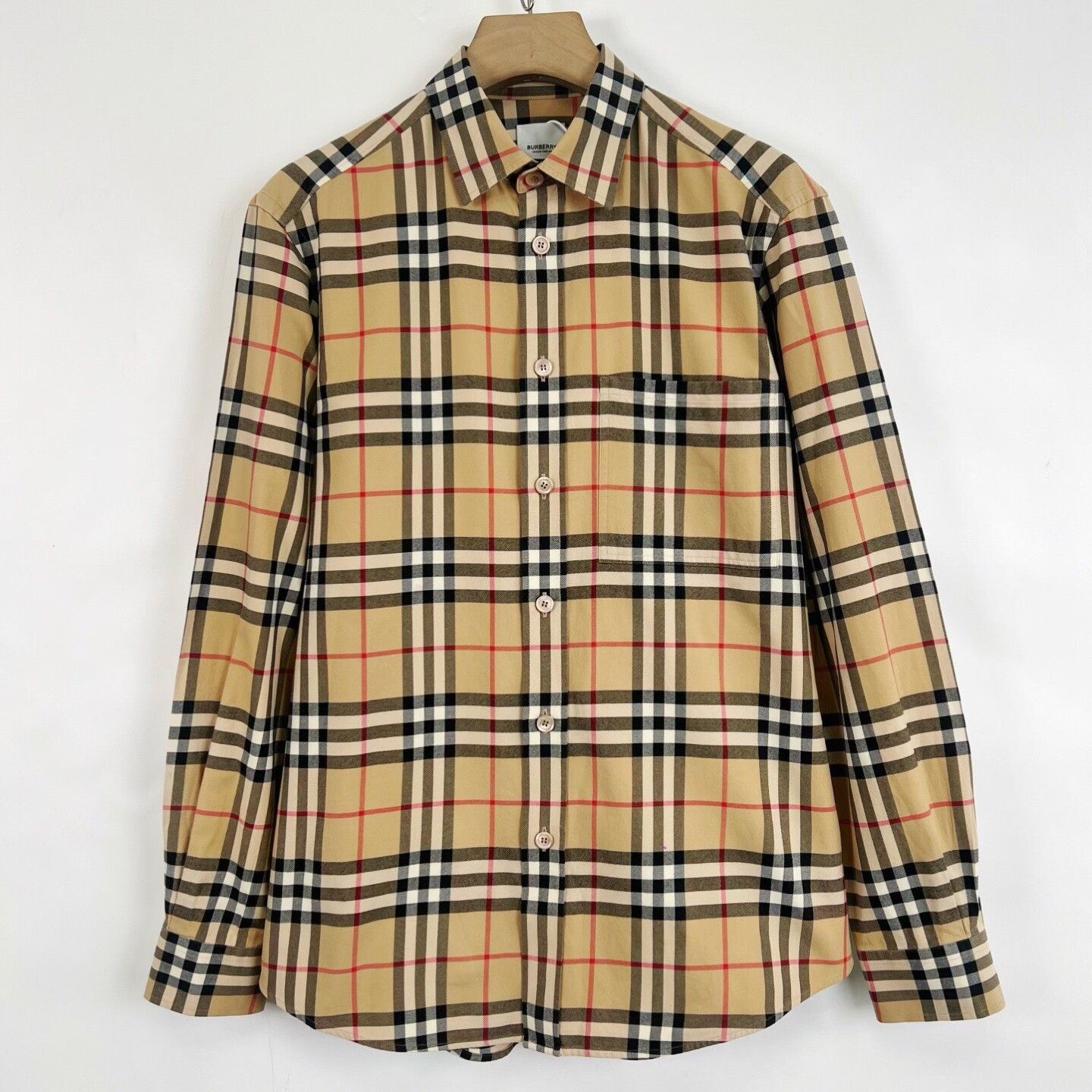 Burberry Burberry Beige Check Long-Sleeve Shirt Size US M / EU 48-50 / 2 - 1 Thumbnail