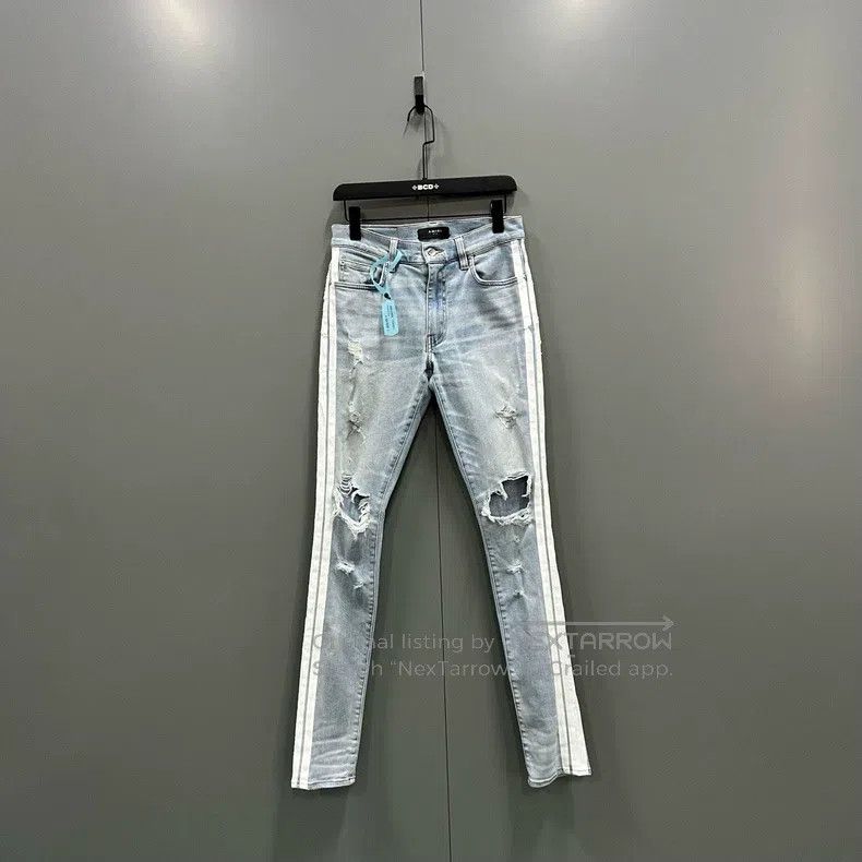 Amiri Amiri Size 30 Make old effect side striped jeans Size US 30 / EU 46 - 1 Thumbnail
