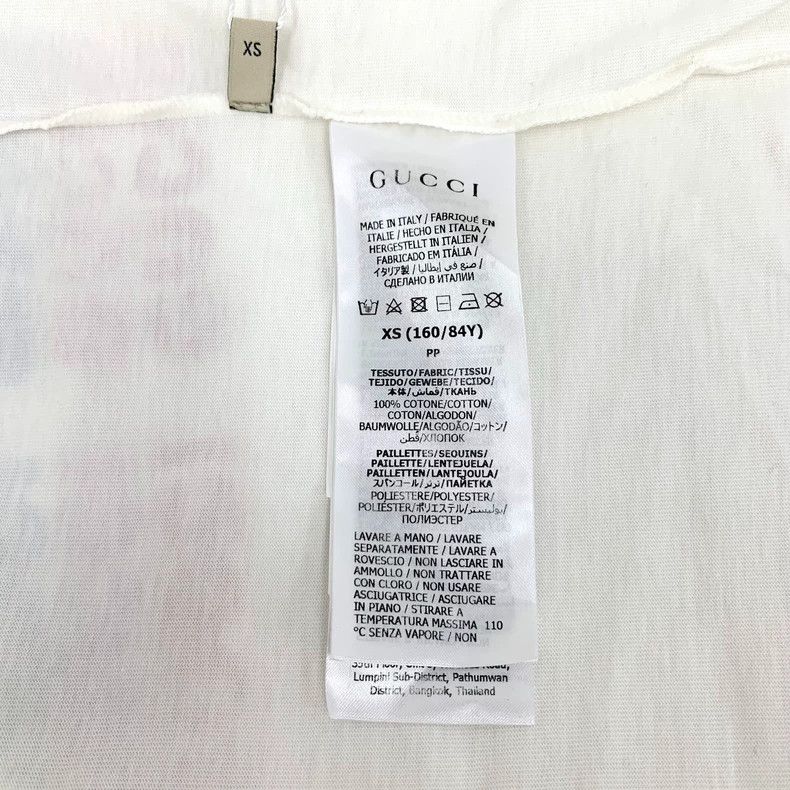 Gucci Gucci White logo printed sequin cotton round-neck short-sle Size US XS / EU 42 / 0 - 7 Thumbnail